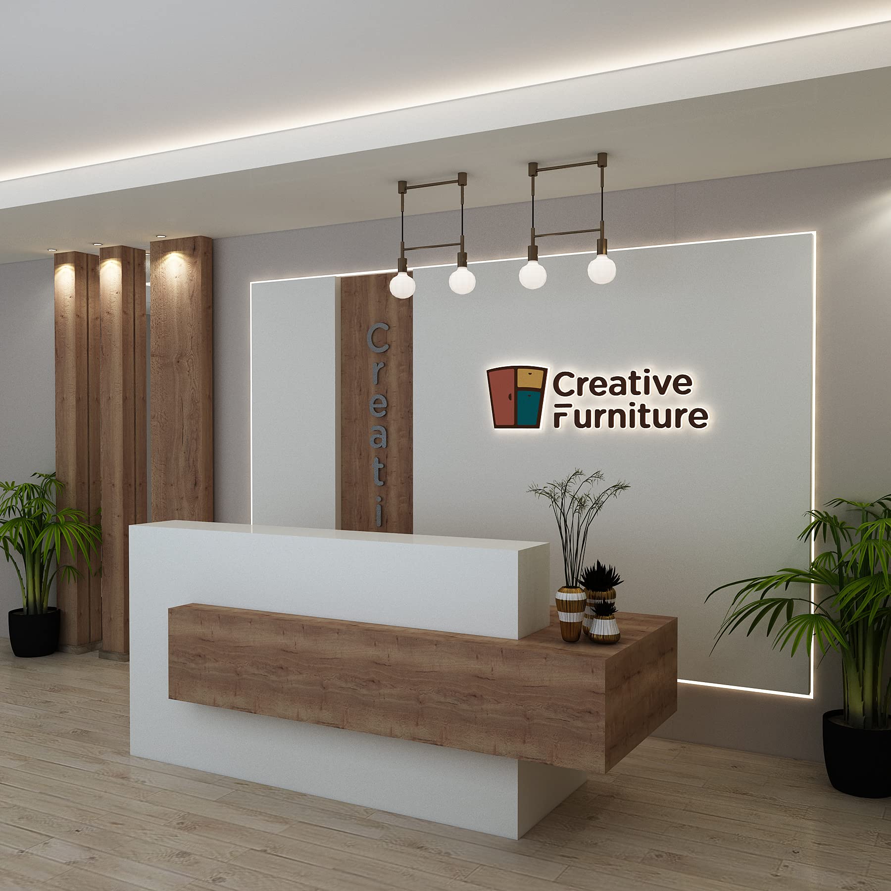 Buy Creative Furniture Wooden Dale Modern Elegant Reception Desk with