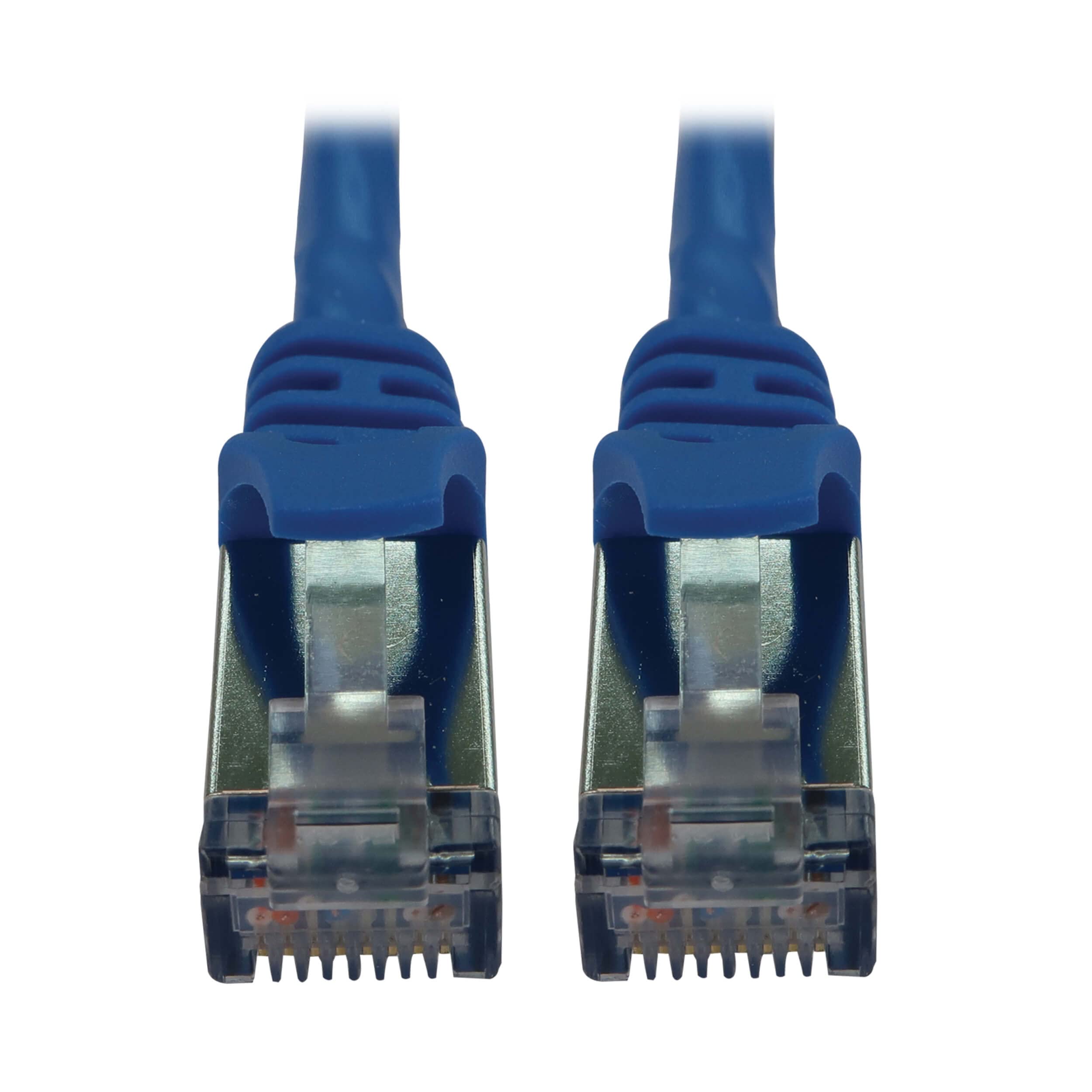 Tripp Lite Cable Ethernet Cat6a 10G, Cable de conexión de Red STP Delgado Moldeado sin enganches (RJ45 M/M), Azul, 7,6 Metros