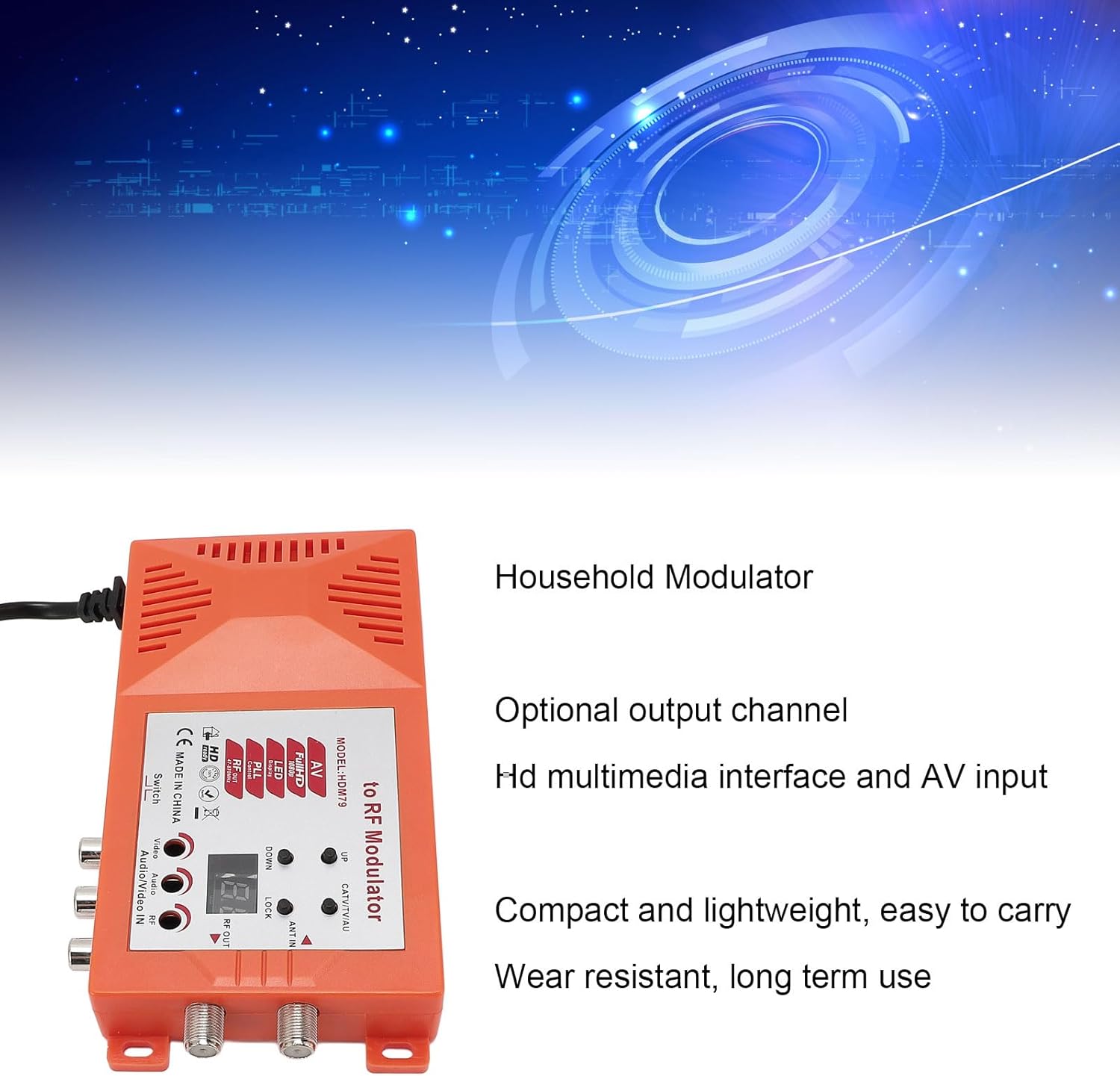 HD Multimedia Interface to RF Modulator, 1080P AV to RF Coaxial Converter Support PAL NTSC Format Output for Home HD Multimedia TV (US Plug)
