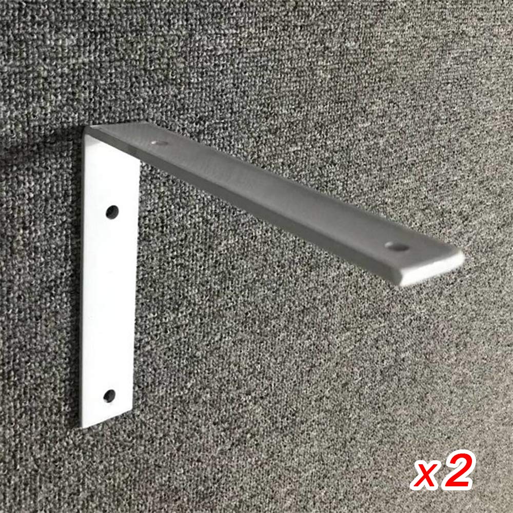 OWUV L-shaped Right Angle Shelf Bracket, 2 pcs, Gold/White/Black, Wall-mounted Metal Shelves Bracket, Bathroom, Kitchen, Living Room