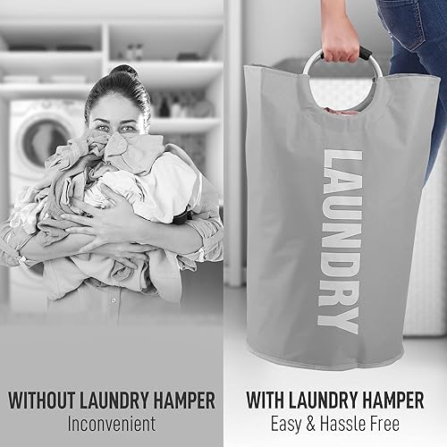 Miniatura 6 de Zulay Home Cesta de lavandería grande y resistente de 82 litros  Bolsa de lavandería acolchada antideslizante con asas  Cestas de lavandería