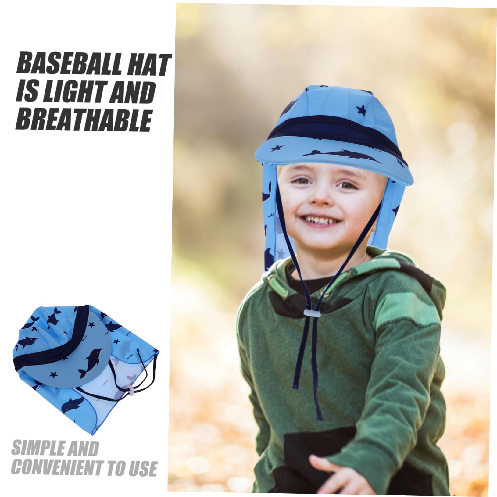 PACKOVE Sombrero De Sol para Pequeño Sombrero De Copa Sombreros De Gorra De Sombrero Sombrero De Pesca Gafas De Sol Chicos Tapa Gorro Blue Poliéster