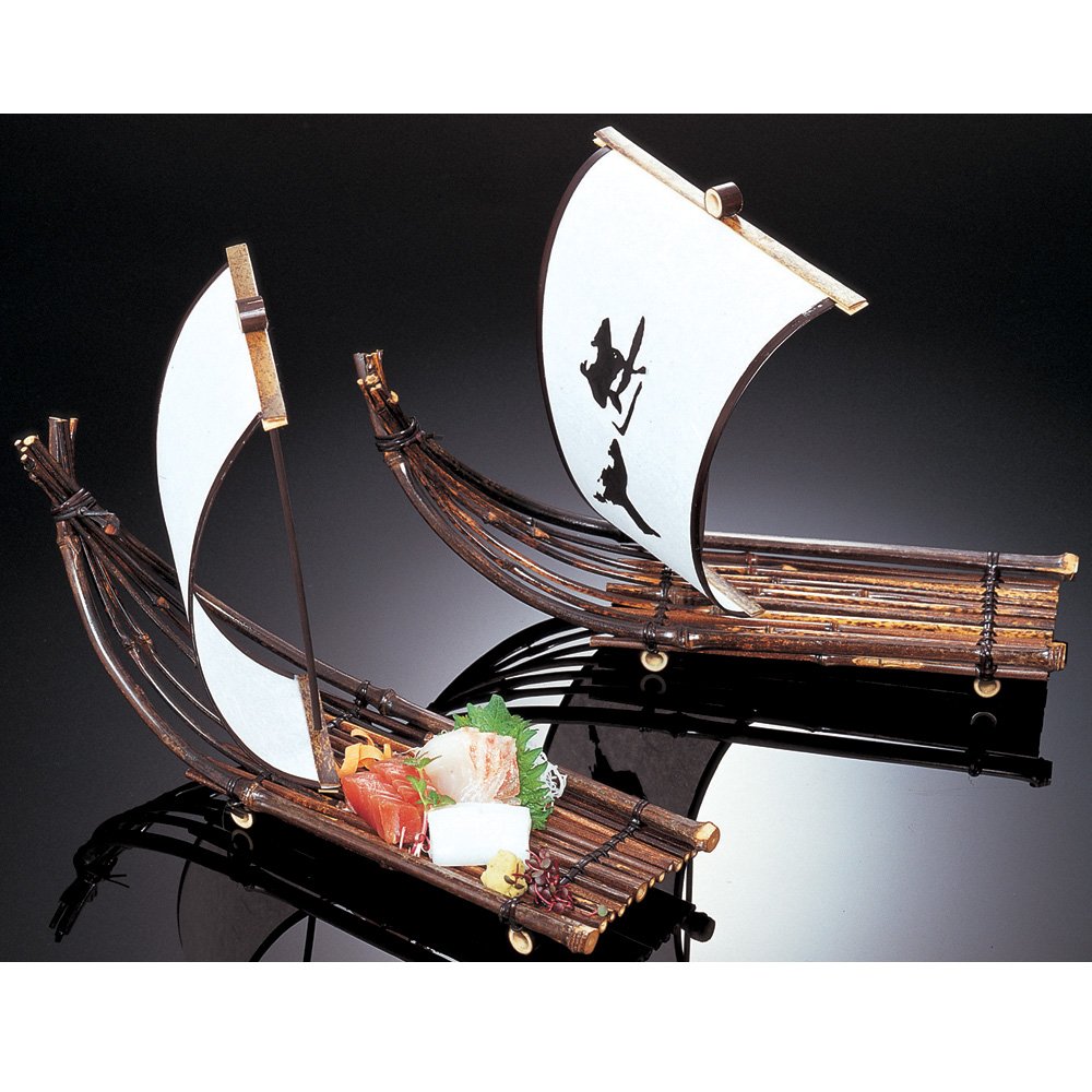 Amazon.co.jp: 山下工芸(Yamasita craft) 日本製 黒竹いかだ帆付船