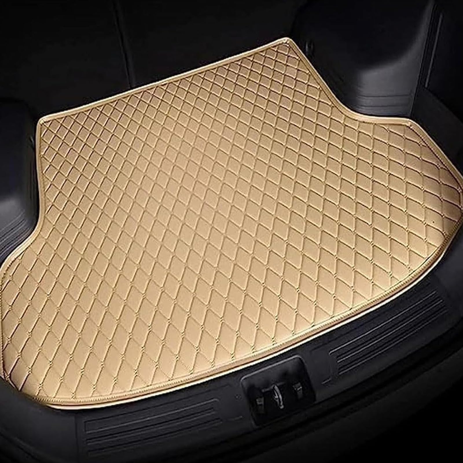 Motario Car Trunk Mat For Mercedes Benz Classe GLE W167 V167 SUV 5 Posti 2020-2026, Leather Custom Cargo Mat All-Weather Waterproof Anti-Slip Protector Interior Accessories, E/Beige
