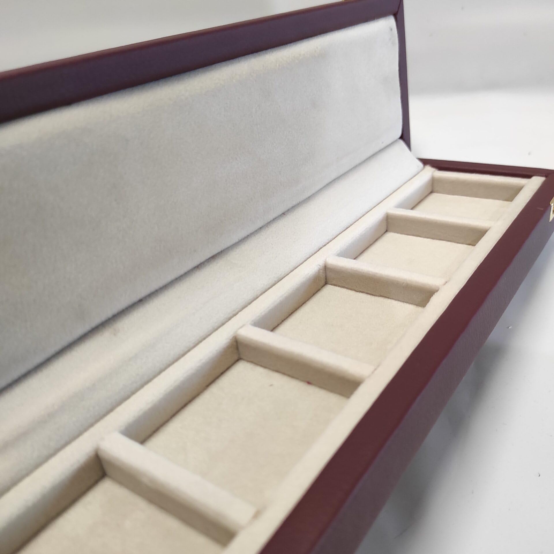 Set 5 Vitrinas para Monedas 47x47 mm – Estuches Individuales en Polipiel Amaranto y Terciopelo para Coleccionistas, Medallas, Coronas y Monedas Conmemorativas