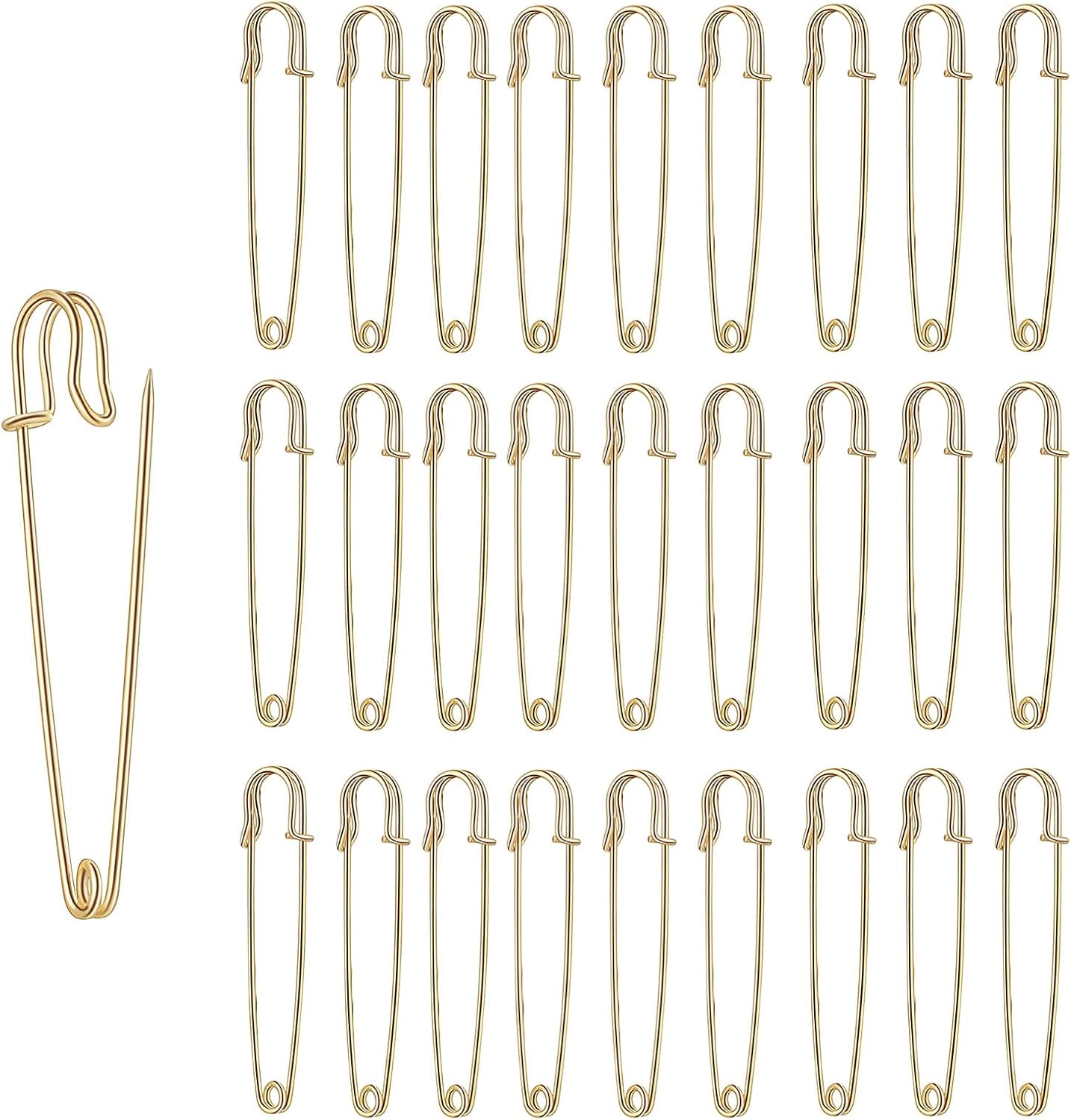 Safety Pins (Upgraded), 2" Large Safety Pin 50 PCS for Clothes Leather Canvas Blankets Crafts Skirts Kilts, Large Safety Pin Heavy Duty Safety Pins (Black)