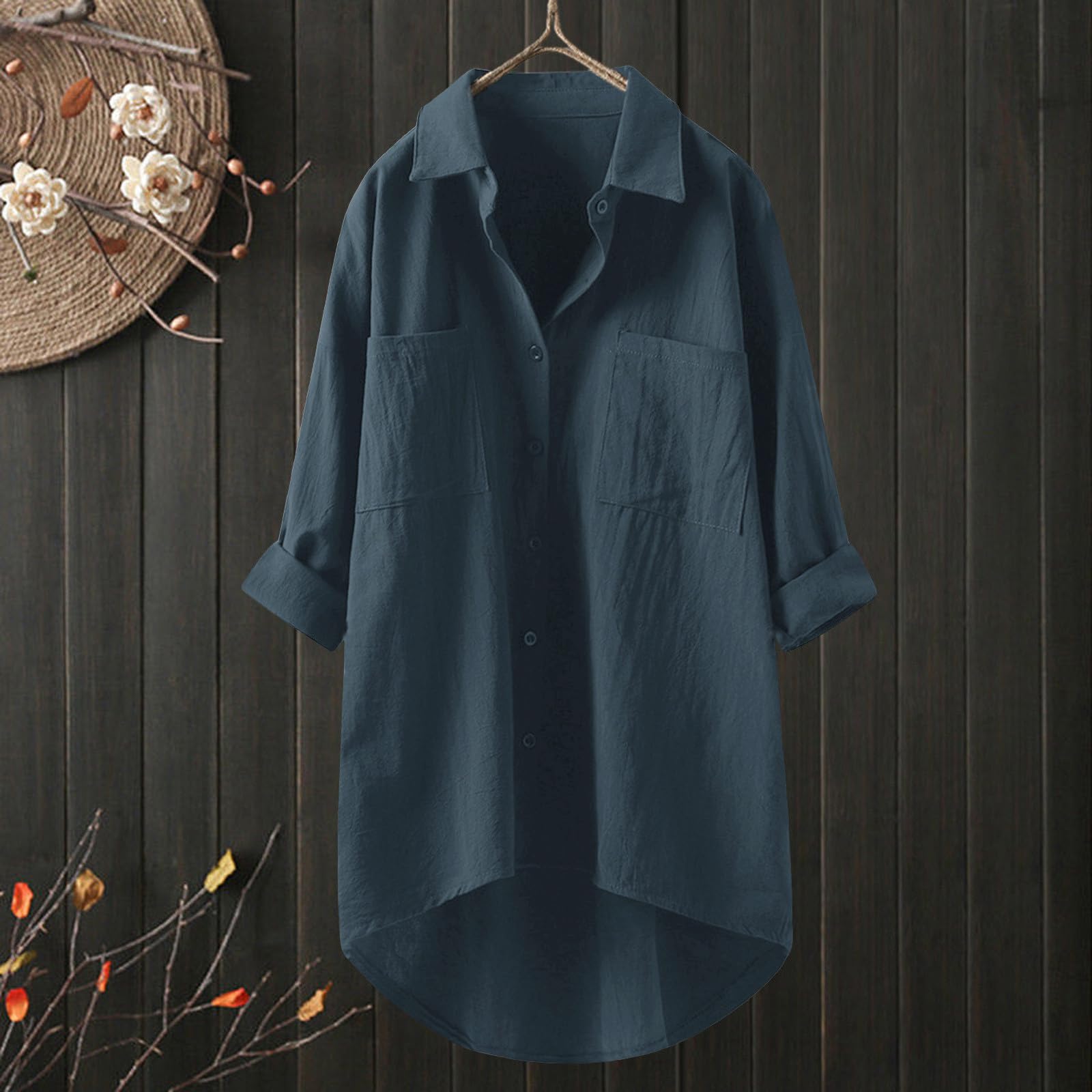 Camisa de lino con botones para mujer, de verano, a la moda, cuello sólido, manga larga, gasa Vcation 2025, túnica de muselina de primavera, blusas de novio, playa, lino, algodón, lino, camisa de