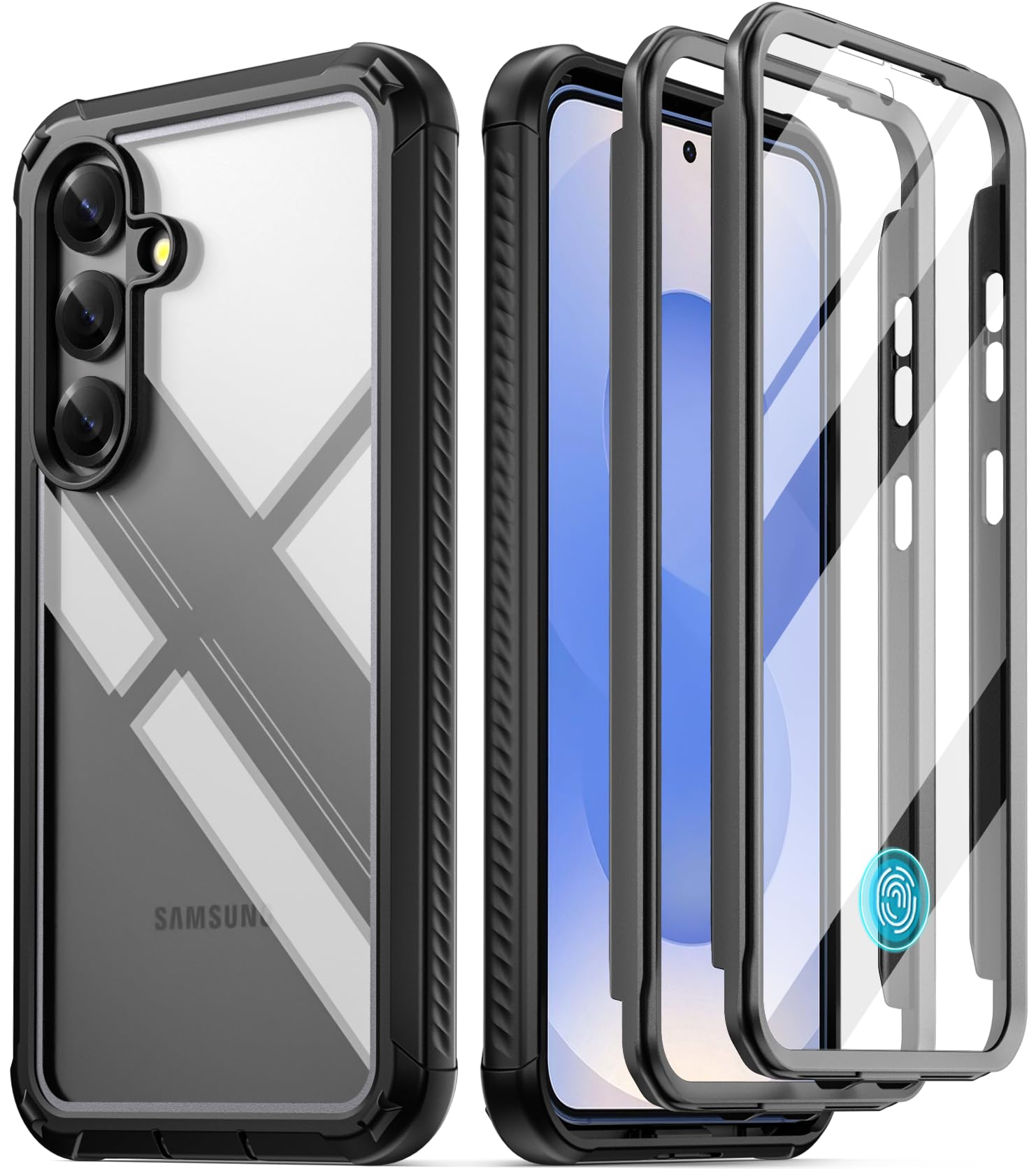 Poetic Guardian Case for Samsung Galaxy S25 5G 6.2 "(2025) [20 FT Mil-Grade Drop Tested], Built-in Screen Protector [Work with Fingerprint ID], Full