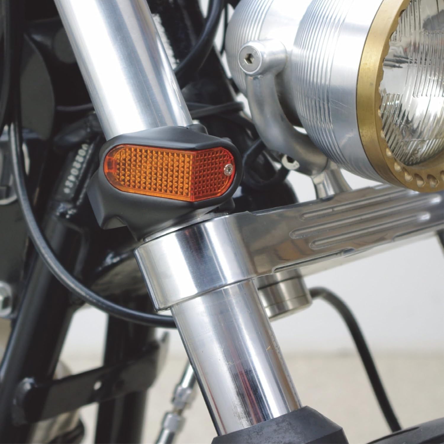 Front Chrome Side View Marker Lights Turn Signal Fits For Harley 35mm 39mm 41mm Fork