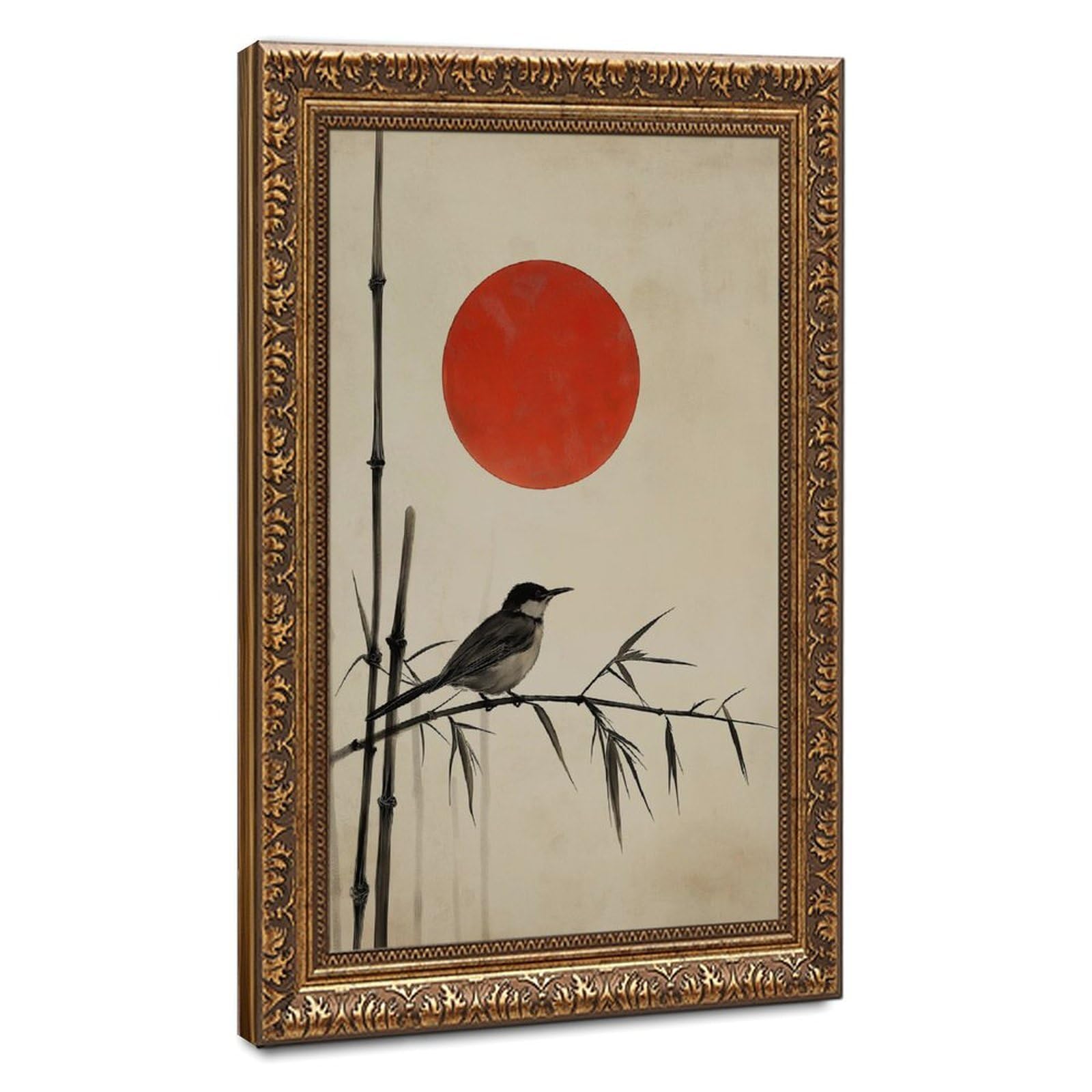 Bareronor Japanese Bird Poster Canvas Poster Bedroom Decor Landscape Office Room Decor Gift 24" L X 36" W