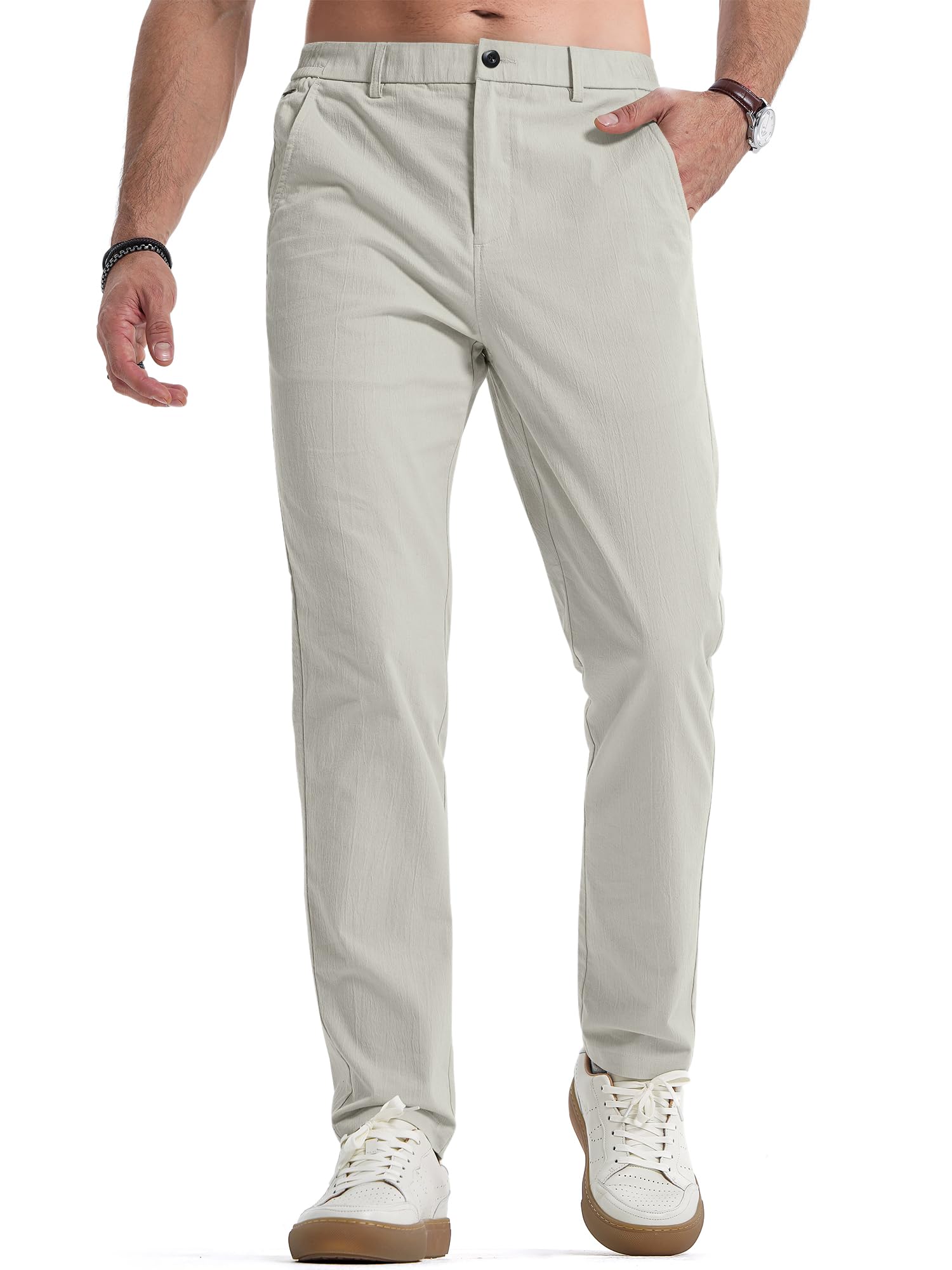 Elegancity Herren Chinohose Stretch Freizeithose Regular Fit Stoffhose Anzughose Einfarbig 60% Baumwolle Passform Mit Bundgummi S-3XL