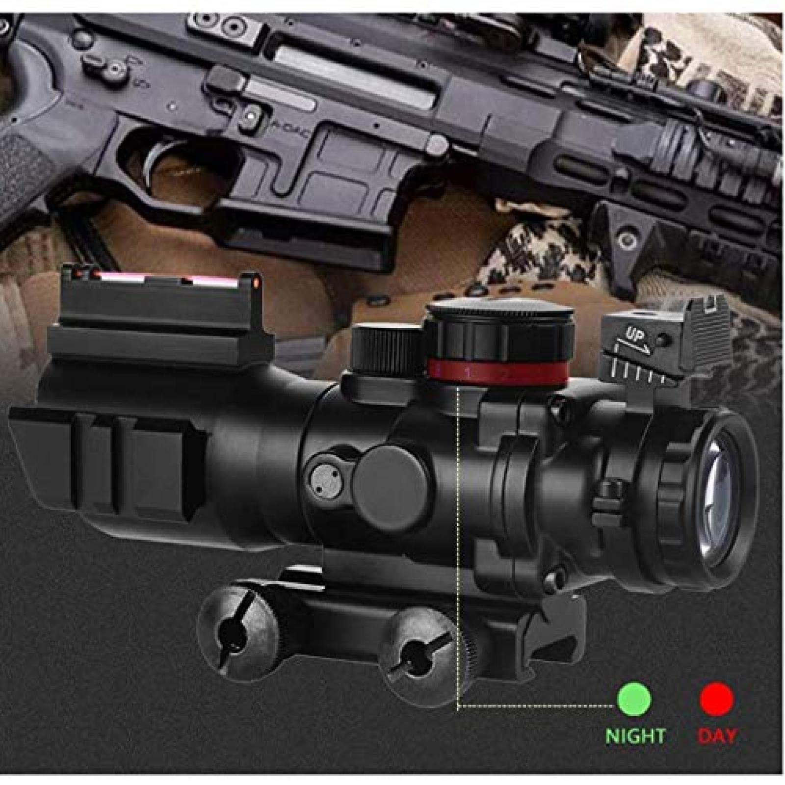 Amazon.co.jp: ハンティングライフルスコープ4X32mmレッドグリーンと
