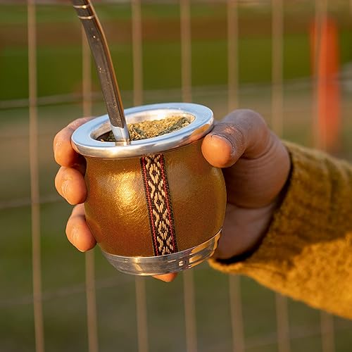 Miniatura 10 de Taza de yerba mate prémium (calabaza mate) - Taza de té de cerámica hecha a mano - Cuero marrón envuelto hecho a mano en Uruguay - Mate Tiny -