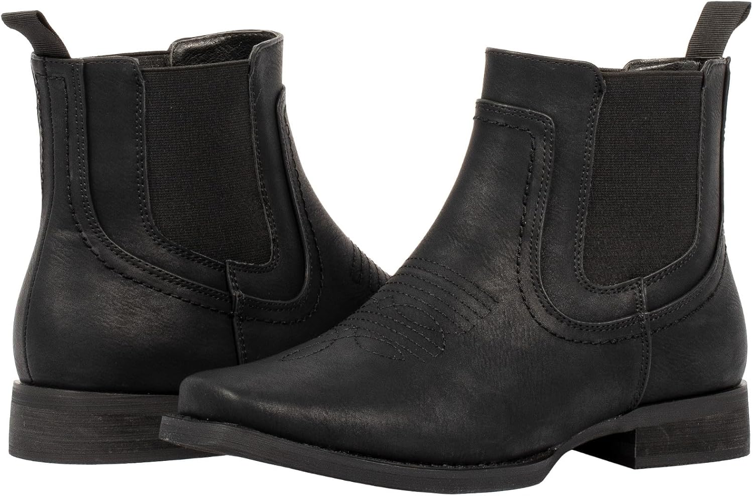 J's.o.l.e Men's Western Cowboy Boots Square Toe Ankle Boot for Men Chelsea Dress Casual Boots - Image 4