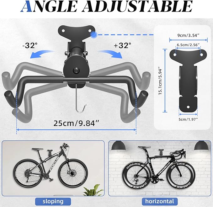 Soporte de pared ajustable Goovilla para bicicletas, 1 paquete, negro miniatura 3
