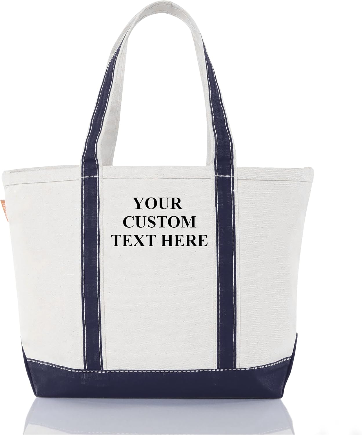 CB STATION Medium Classic Personalized Monogram Canvas Tote Bag for Women – Customized Gift for Birthday, Wedding