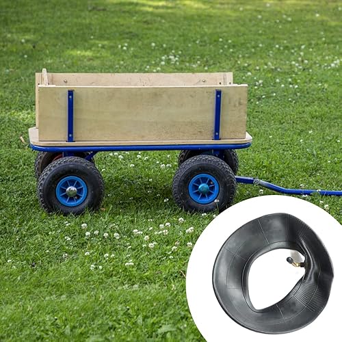 Miniatura 4 de Paquete de 2 tubos Lnner de repuesto de neumáticos 4.103.50-4, color negro para rueda de carretilla, quitanieves, carros, remolques