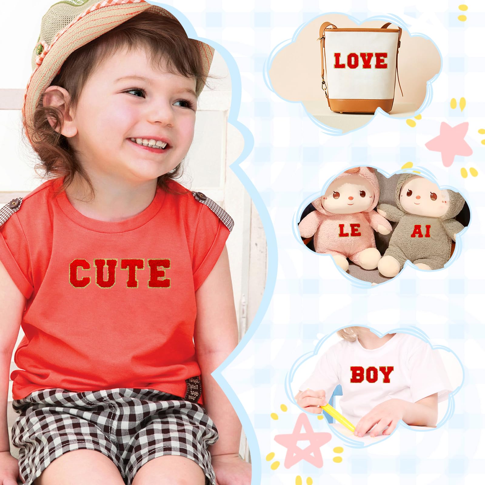 Chenille Iron On Letters Pink - 2.2 Inch Varsity Style Patches