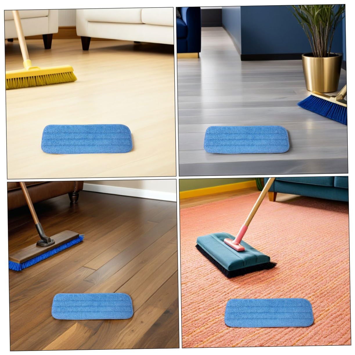 10 Pezzi Panni Riutilizzabili in Microfibra Panni Lavabili Per Pulizia Di Pavimenti Superfici Dure Ricarica Per Mop Spray
