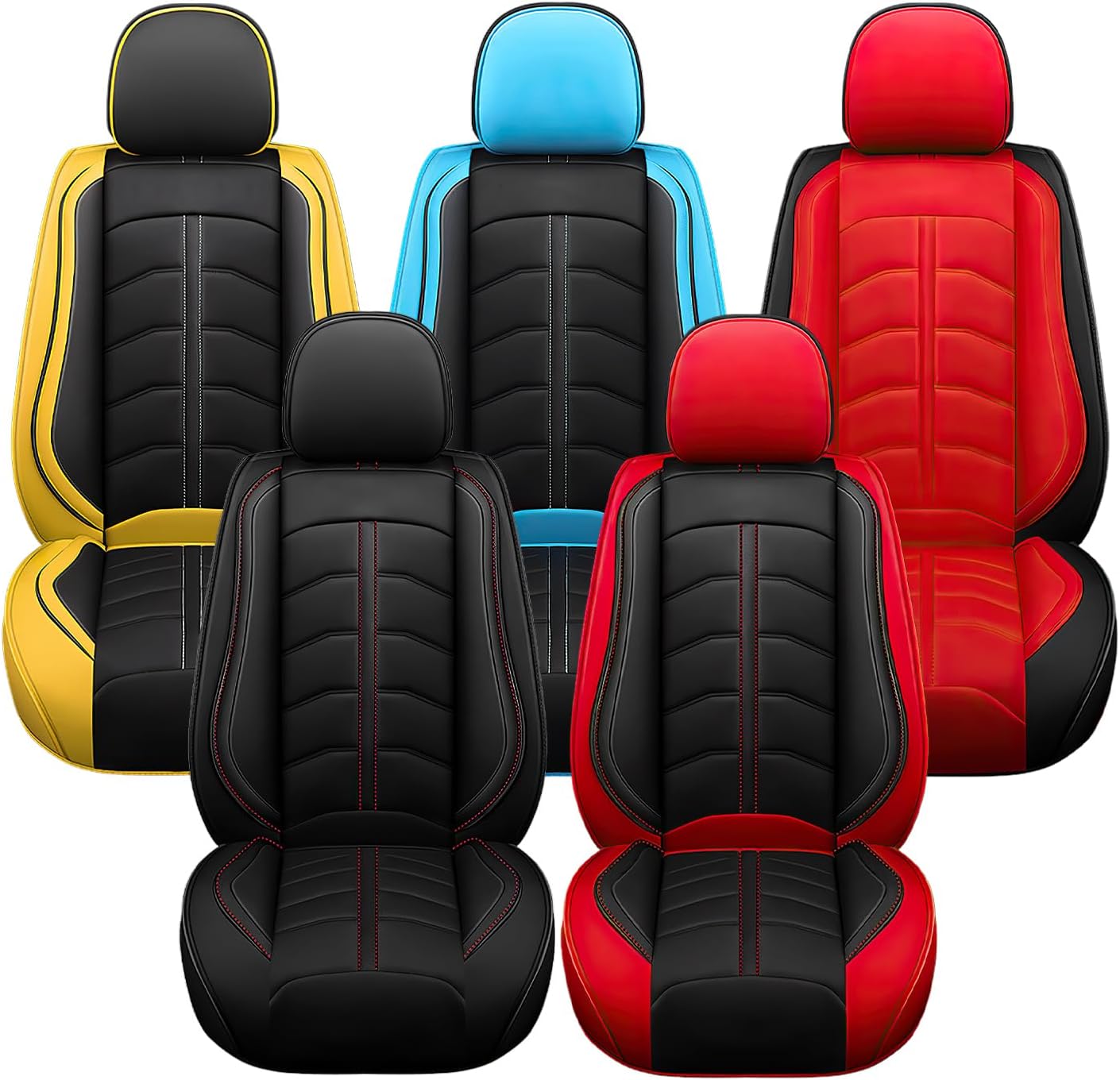 Car Seat Cover 7 Seats for Subaru Ascent 2019-2025, Premium Nappa Leather Sport Seat Cover, Waterproof and Durable, Airbag Compatible with Car Seat Protectors (Standard,Black)