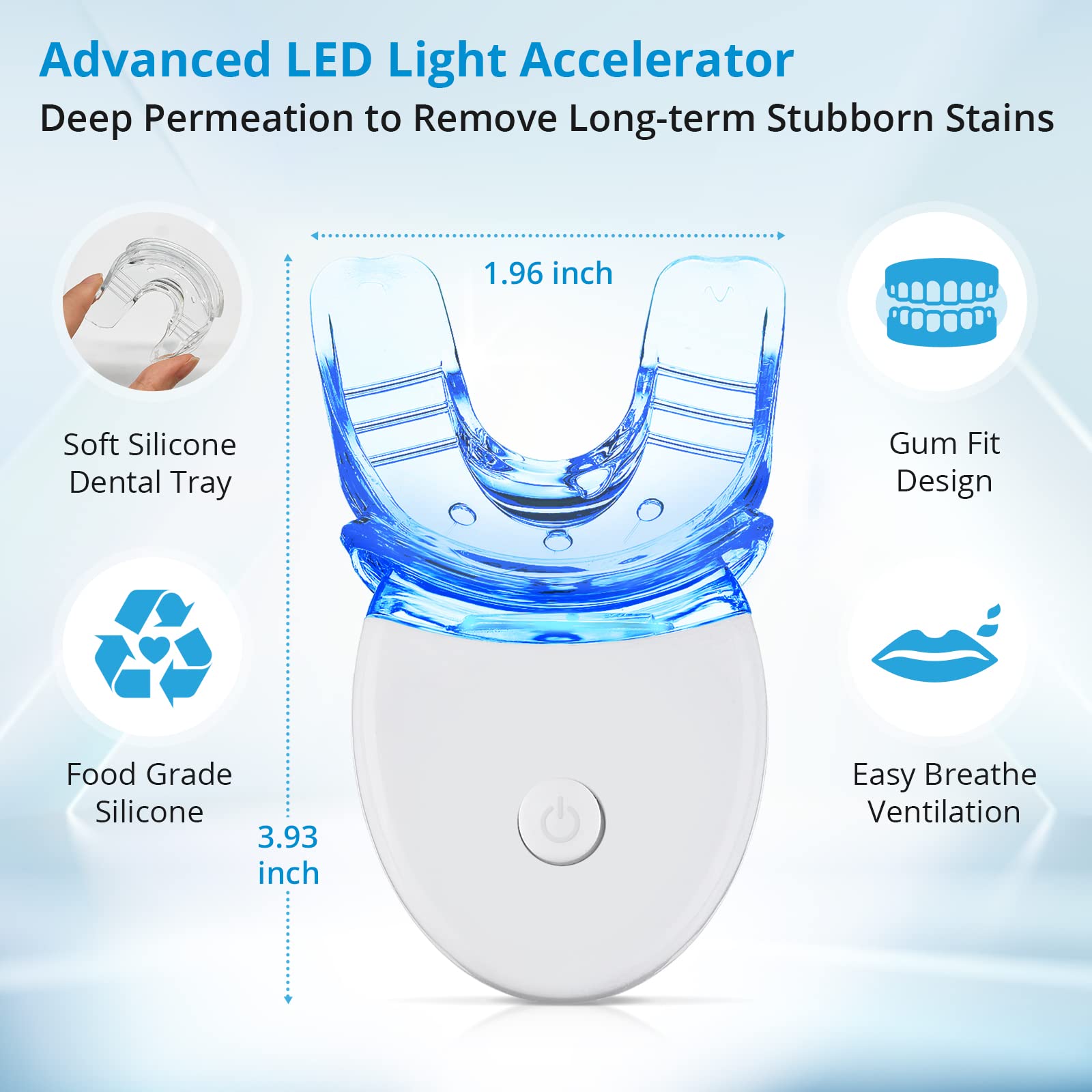 Kit Blanchiment Dentaire - Bledras Dents Blanches Professionnel avec 12 Gel Blanchiment, 3 Gel Apaisant, Plateau Dent- Soins Dentaires à Domicile en 20 Minutes (Set A)