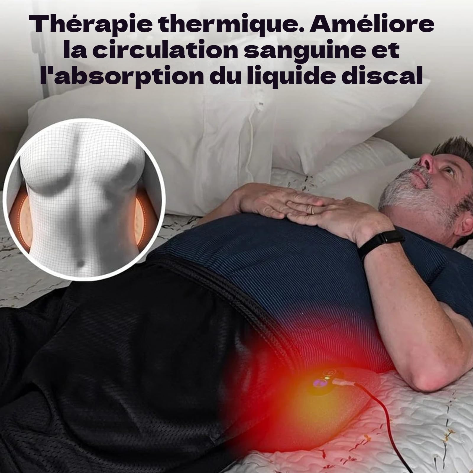 2026 Nouveau LombaTech 3 En 1 DéCompression VertéBrale à Domicile, Masseur Lombaire Et Sciatique, Masseur Sciatique, Appareil Dos Traction Chauffage Vibrations (Brancher-#1)