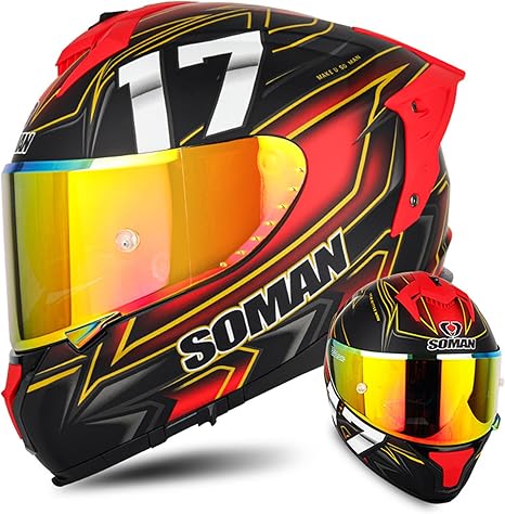 Amazon Co Jp フルフェイスのオートバイヘルメット 透明な色合いのバイザーと複数の通気口を備えたバイクストリートバイクヘルメット モトクロスカスコドット Ece承認済み成人男性の女性向けのスポーツヘルメット Storm S 車 バイク