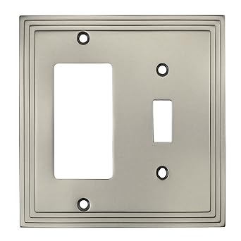 Cosmas 25077-SN Satin Nickel Single Toggle/GFI Decora Rocker Combo Wall Switch Plate Switchplate Cover