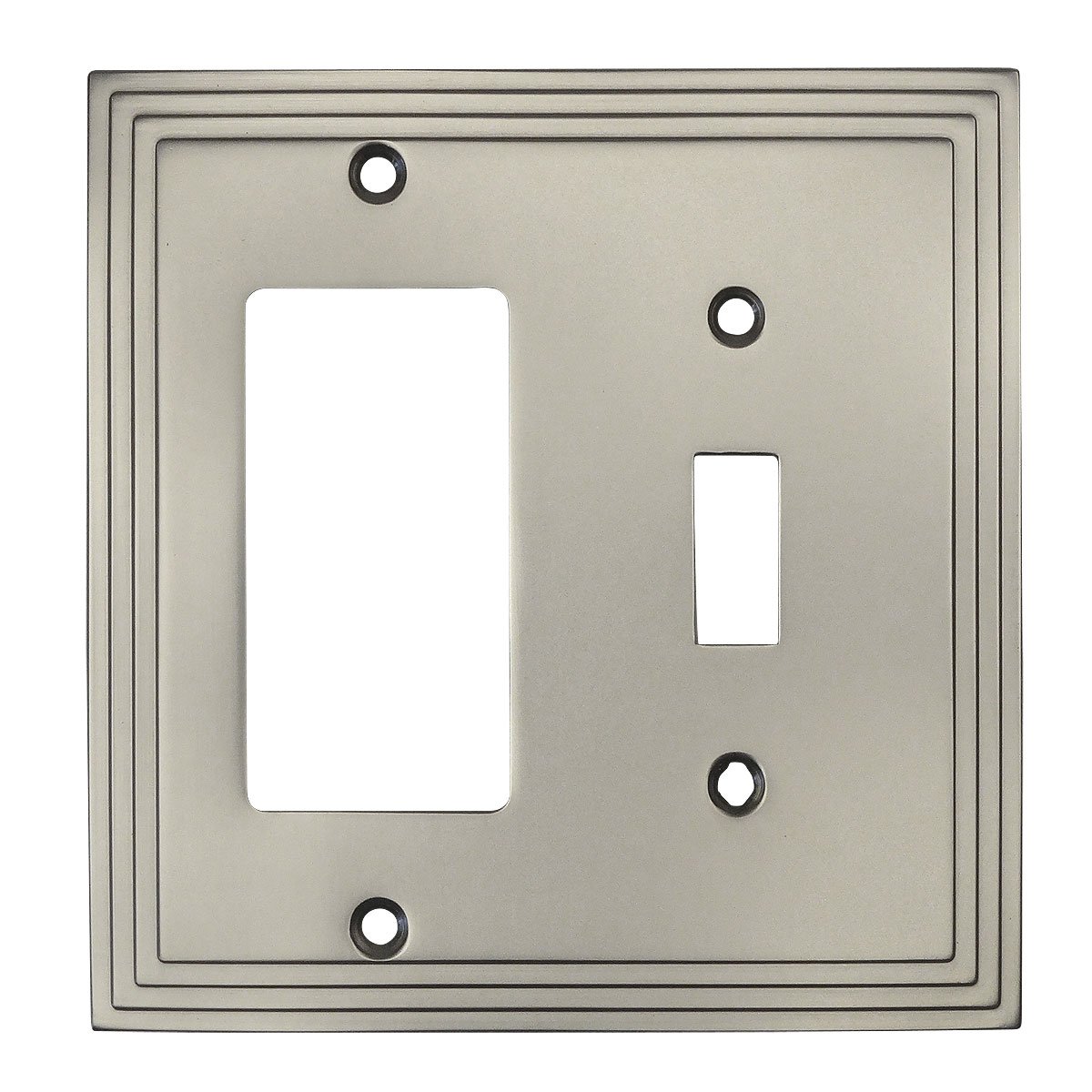 Cosmas 25077-SN Satin Nickel Single Toggle/GFI Decora Rocker Combo Wall Switch Plate Switchplate Cover