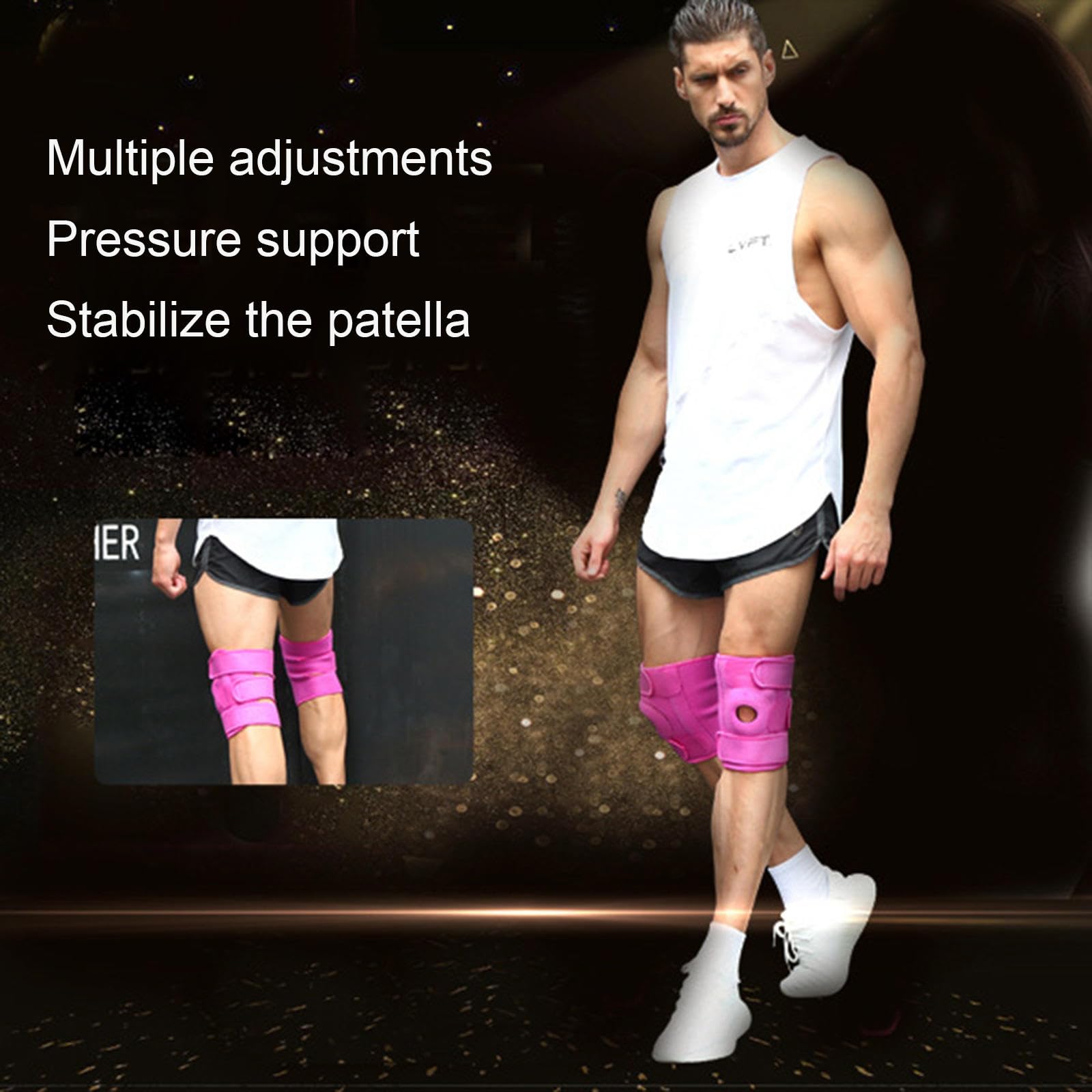 VIDECOR Rodillera Transpirable, con Estabilizadores Laterales, Rodillera, Rodilleras con Tira de Silicona Antideslizante para Cualquier Deporte, Alivio del Dolor, Desgarro de Menisco,A