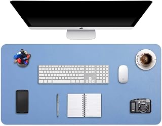 DOBAOJIA Desk Pad Large, Extended Mouse Mat, Large Mouse Pad XXL, Desk Blotter, Laptop Mat, Writing Pad, Desk Mat for Office/Home, PU Leather Waterproof +Suede Non-Slip 35.4" X 16.9"(Steelblue)