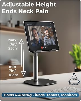 COOPER TabHolder Tablet Holder, iPad Stand for Desk, Portable Monitor Stand
