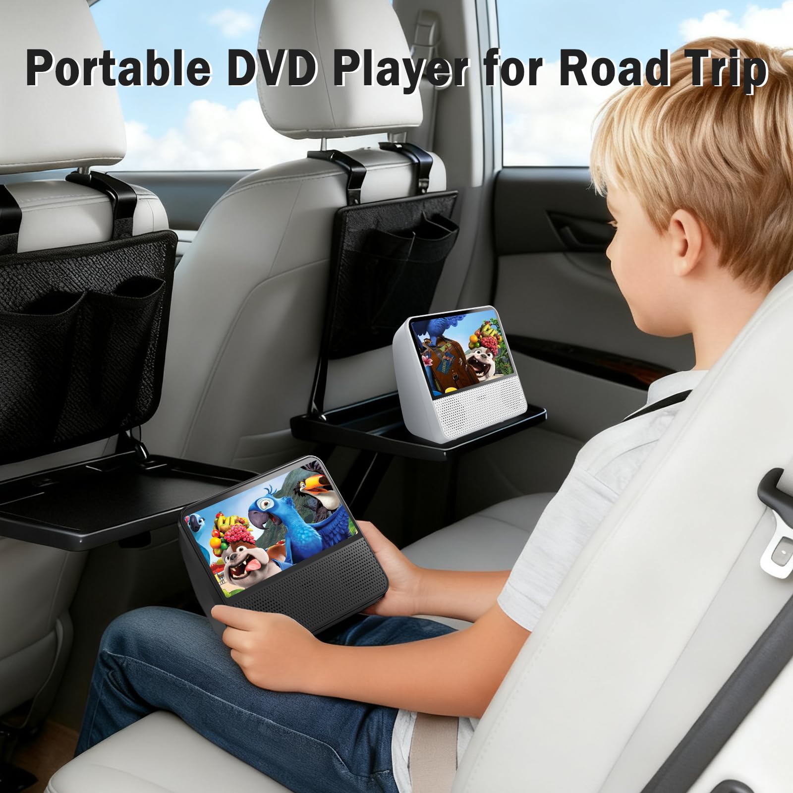 Lecteur DVD Portable 7 Pouces 4000mAh Bluetooth USB AV Mémoire Luminosité Réglable