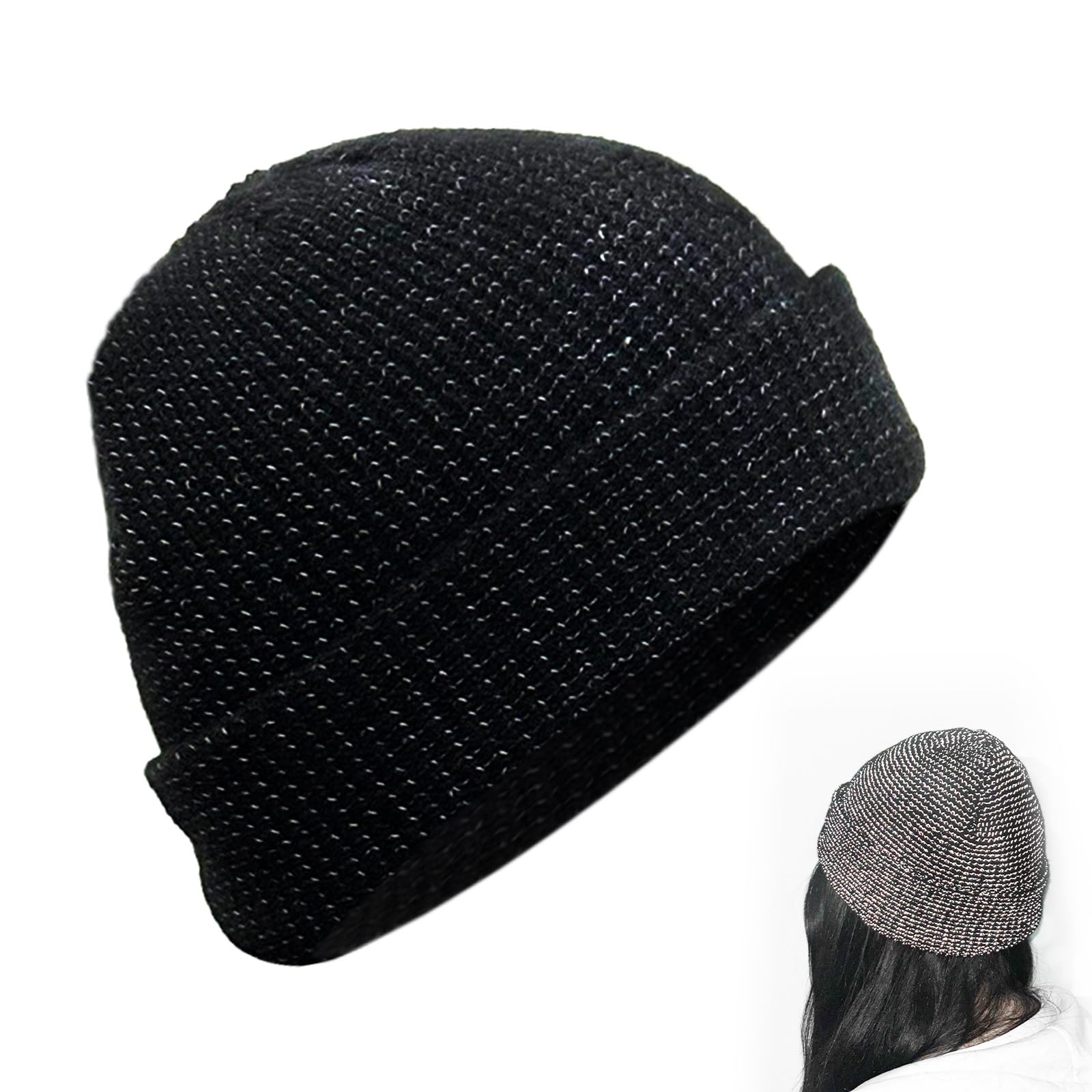 Lanpul Black Reflective Beanie Toque, Flex Beanie 2.0, Flex