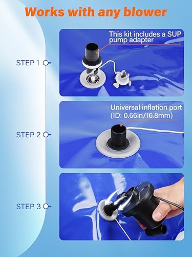 Miniatura 4 de Abimars Almohadas de piscina de 0.028 in de grosor para piscinas sobre el suelo, almohadas de aire de piscina de 4 x 8 pies para cerrar el invierno,