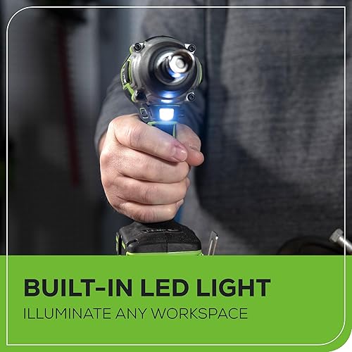 Miniatura 8 de Greenworks 37012B - Taladro compacto inalámbrico de 24 V y 2 velocidades, 2 baterías 2.0 AH incluidas