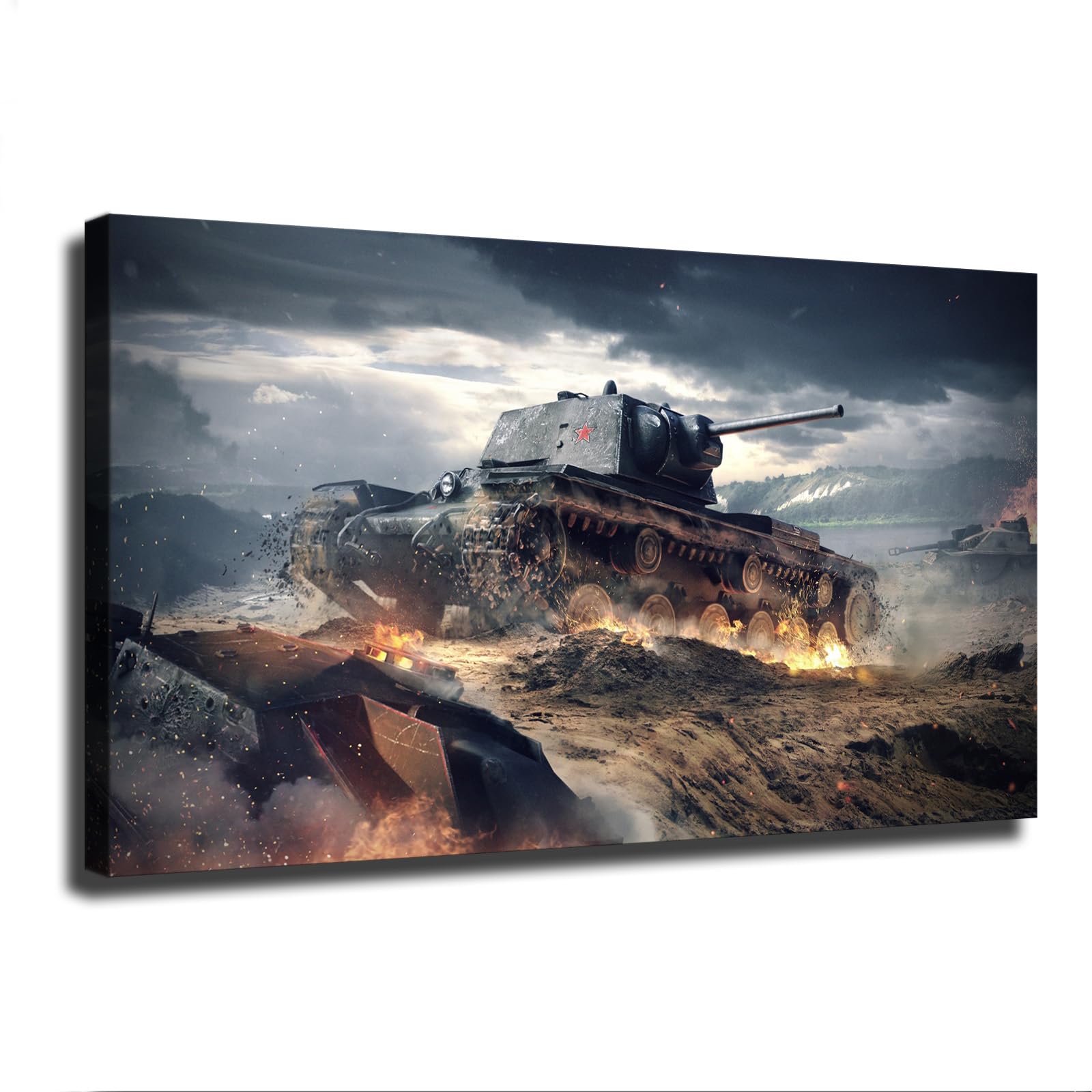 SaiFfe War Gear Tanks Poster Decorative Painting Print Modern Home Bedroom Living Room Decoration Canvas Wall Art Aesthetic (Unframed,16×24inch)