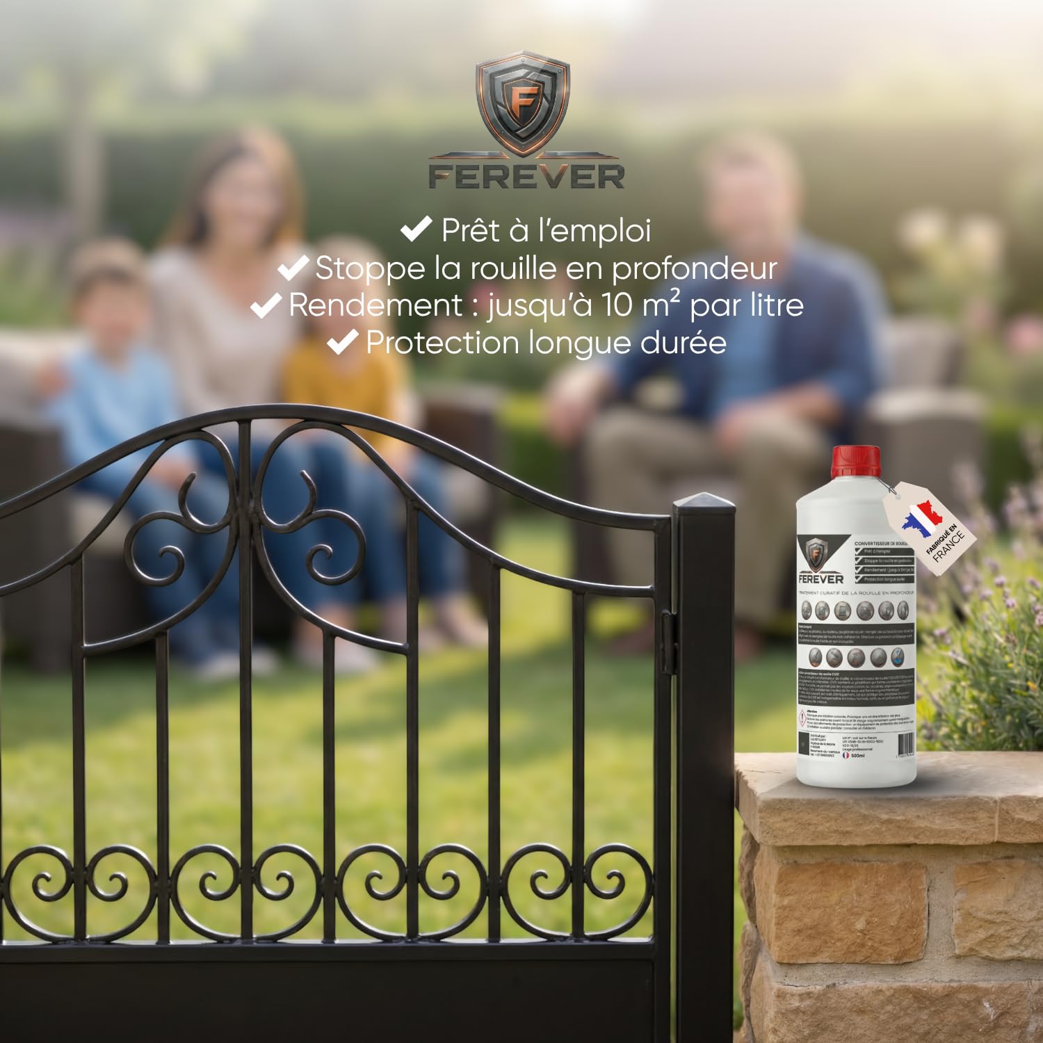 FEREVER Convertisseur de Rouille Antirouille Métal 500 ml | Stop Rouille Carrosserie Voiture Jardin Bricolage | Destructeur de Rouille | Film Protecteur Mat | Prêt à peindre | Pinceau Rouleau Spray - 5