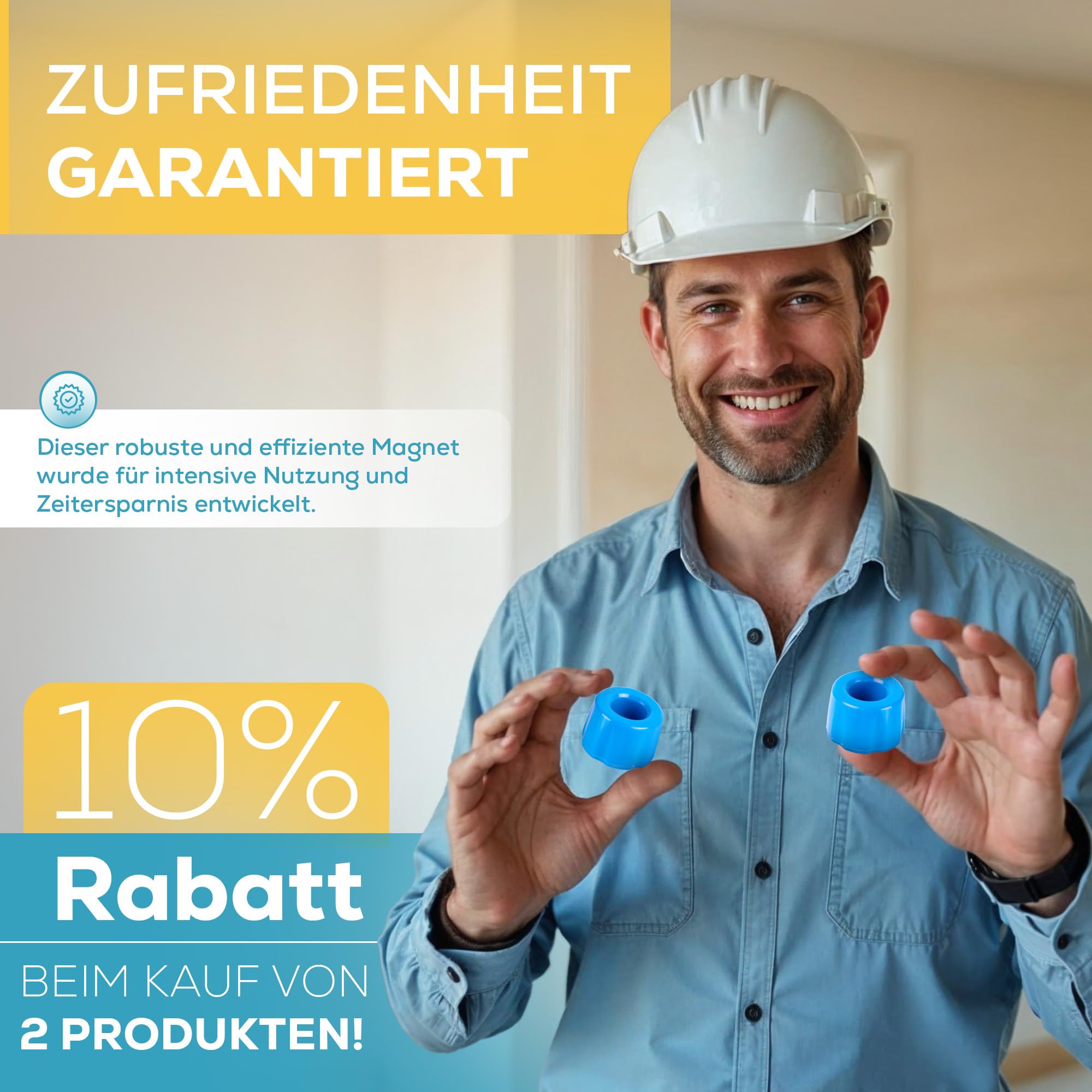 Leistungsstarker Neodym Magnet Schienendetektor für Gipskarton – Metalldetektor Magnet Trennwände, Ideales Trockenbau Werkzeug, auch für Elektriker und Installateure, Werkzeug für Schrauben und Dübel