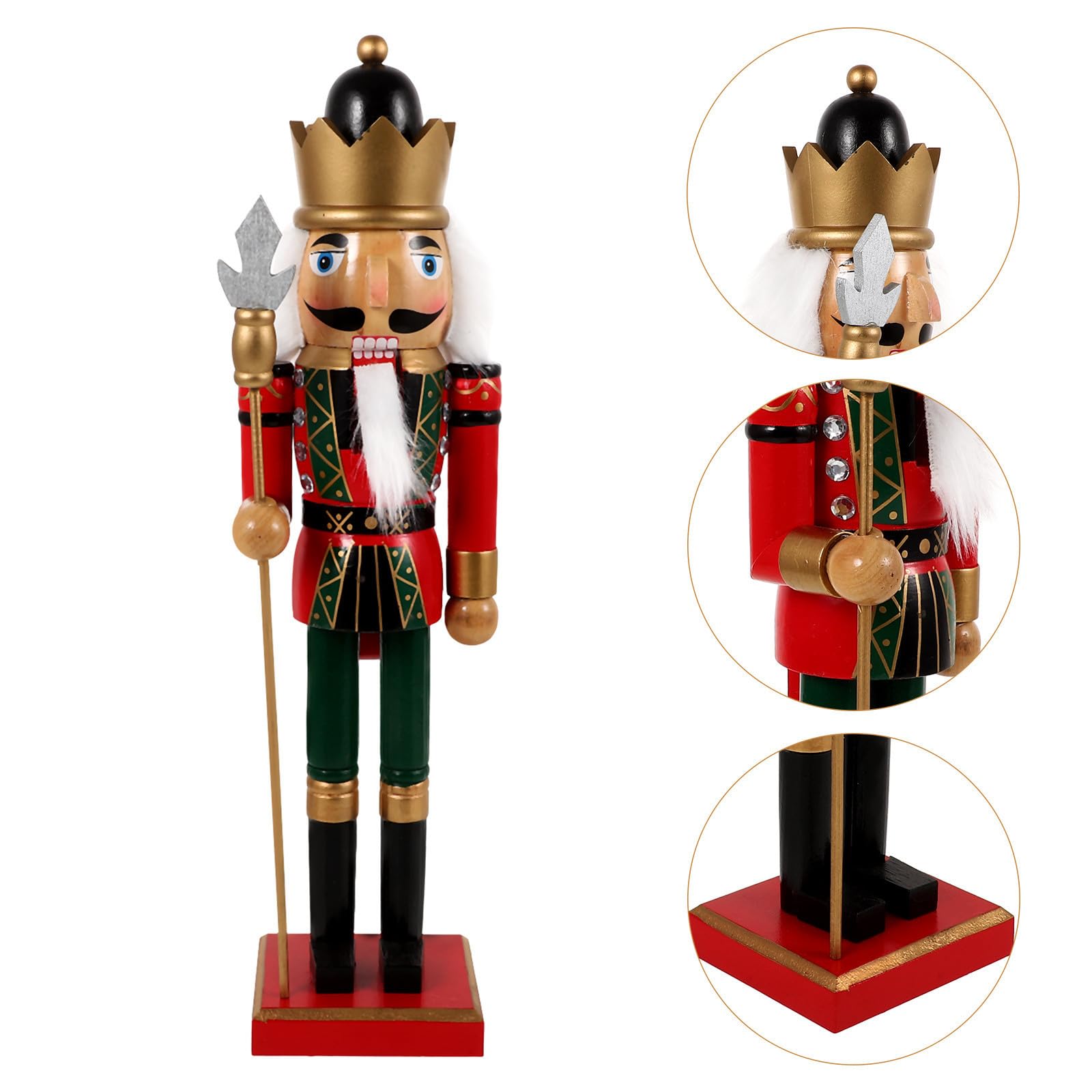 TOYANDONA 3 Piezas Cascanueces de Escritorio Navideño de Madera, Adorno