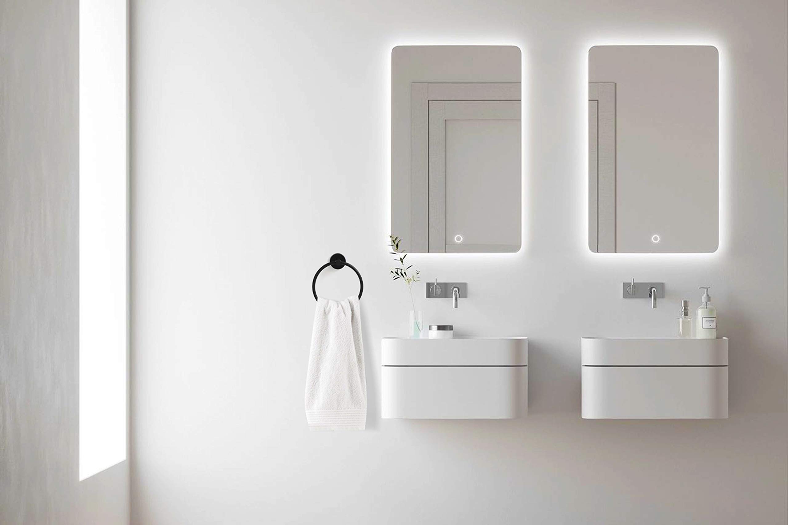 Scaldasalviette esclusivo in acciaio inox | Portasciugamani da bagno Portasciugamani ad anello (Acciaio Inossidabile (Nero))
