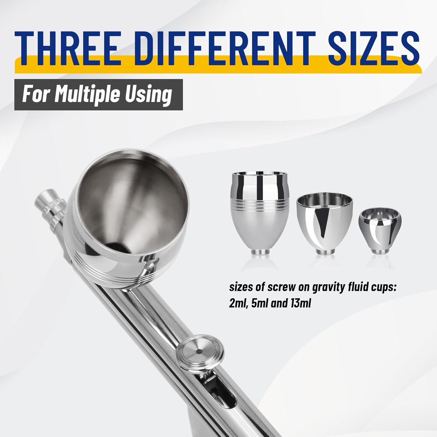 Timbertech Multi-Purpose Airbrush Set, AG-183K Dual-Action Gravity Feed Airbrush Kits with 0.3/0.5/0.8mm Needles, 2/5/13CC Fluid Cup for Cake Decorating, Painting, Tattoo, Models Art