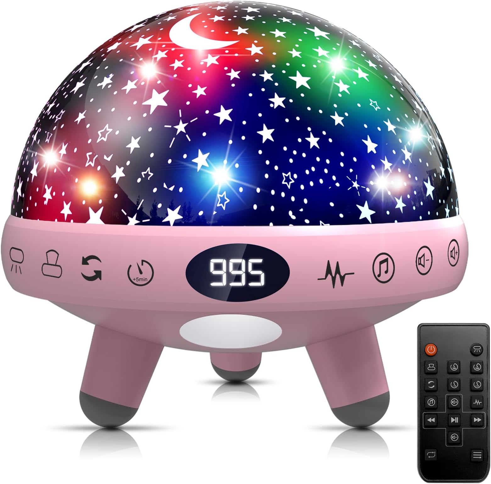 YACHANCE Baby Night Light Star Projector Night Light Projector for Kids Room with Sound Machine White Noise Machine for Sleeping Soother Nursery Lamp 9 Natural Sounds 20 Lullabies Remote Timer