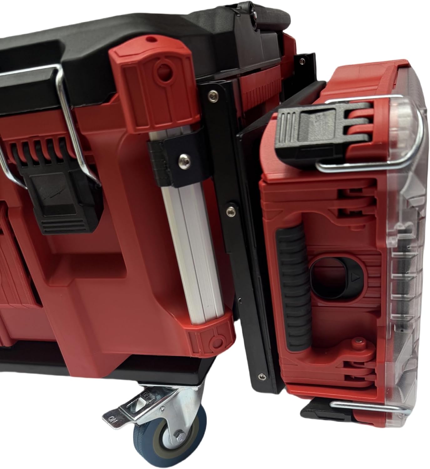 for Milwaukee Packout Compatible Foldable Side Mount Rack Heavy Duty Side Storage Organizer, Wall & Floor Installation, 100LB Capacity, Toolbox Accessory (black, 1)