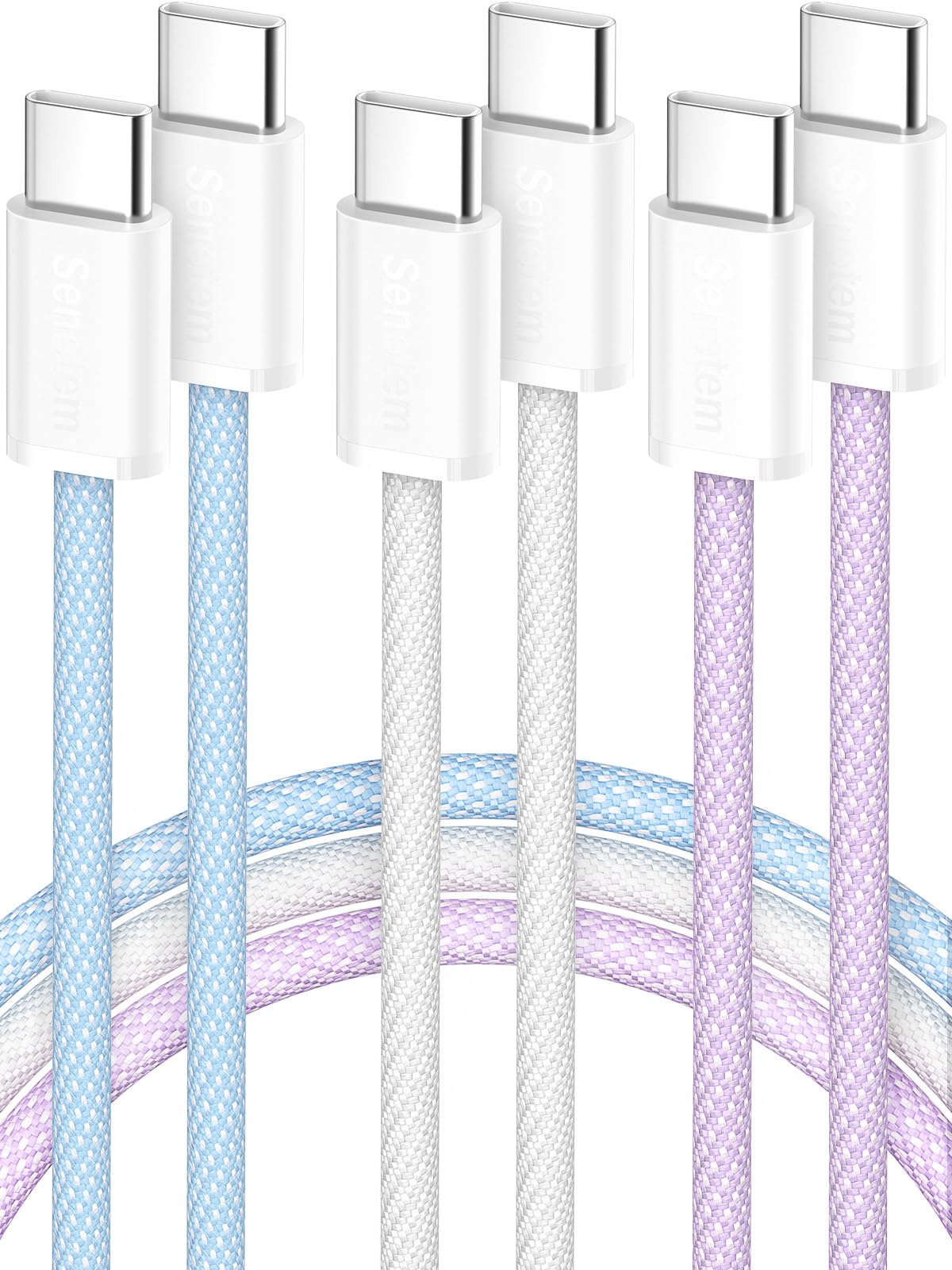 USBC to USB C Cable 10FT 3-Pack 60W 20V 3A Type C to C Long Charger Cord Fast