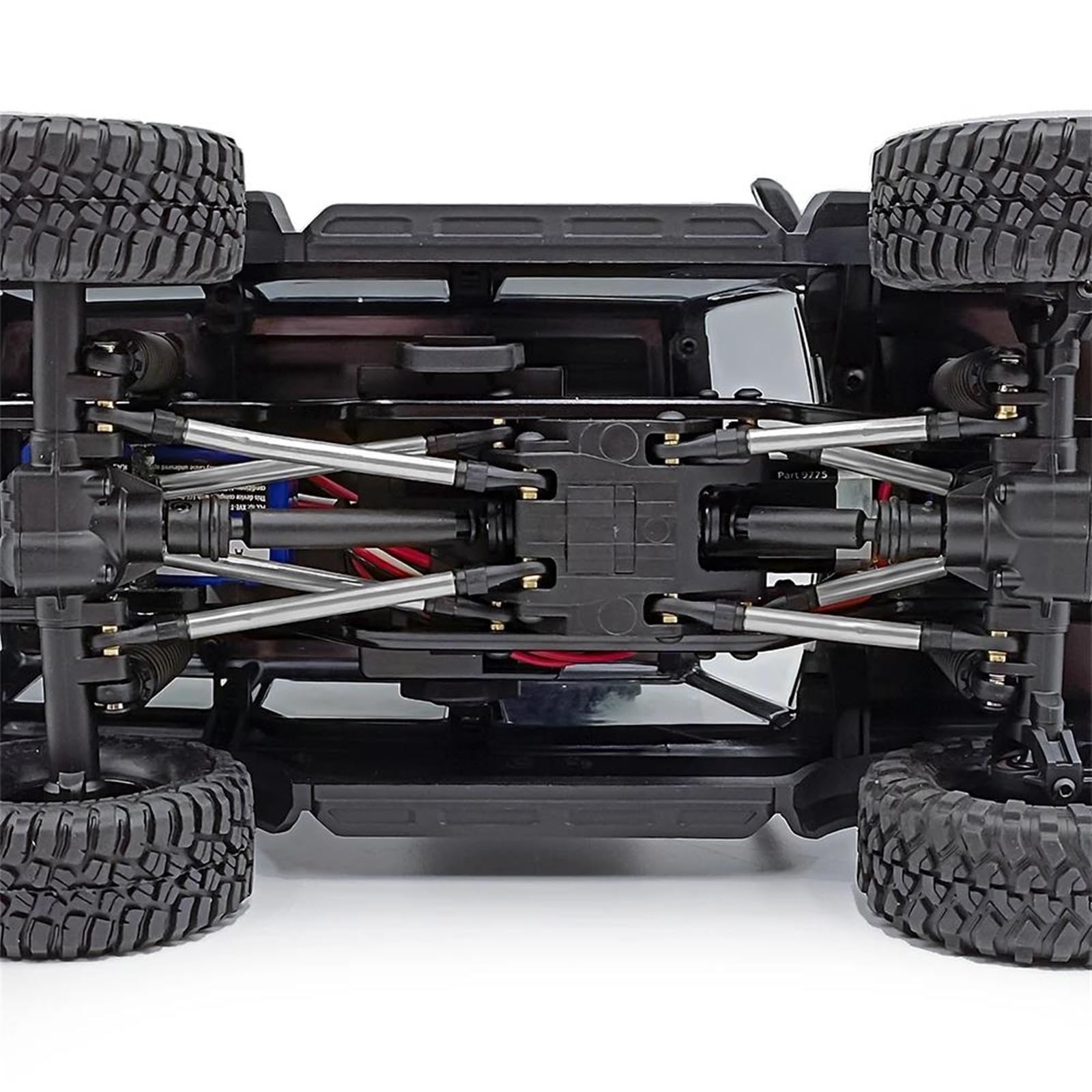 Varilla de Tracción para TRX4M para Defender 1/18 Coche Trepador De Control Remoto Enlace Chasis Piezas Mejora Juego Enlaces Metal RC(Silver)