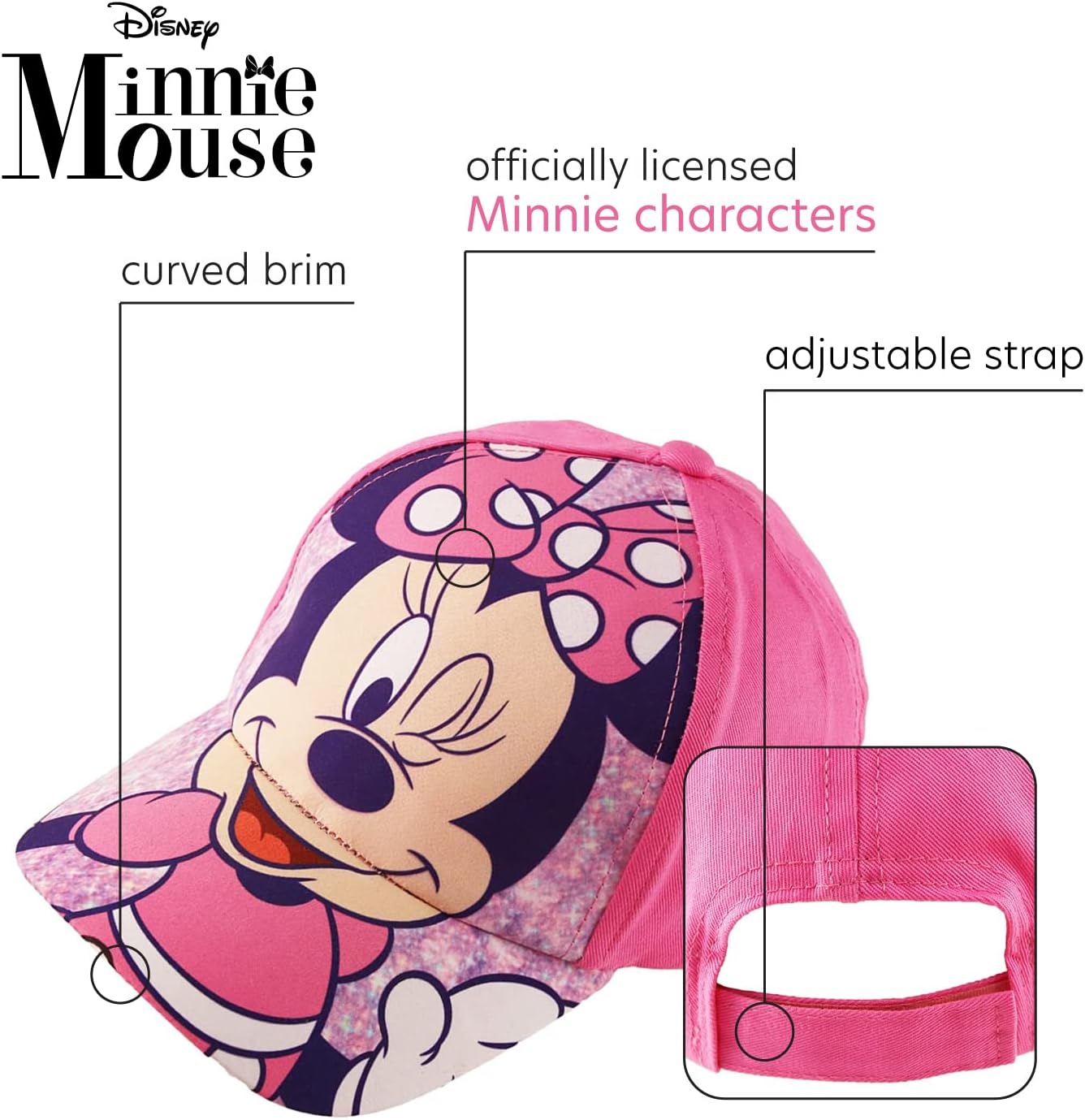 Disney Girls' Frozen Baseball Cap - Princess Elsa and Anna Curved Brim Strap Back Hat (2T-7) - Image 2