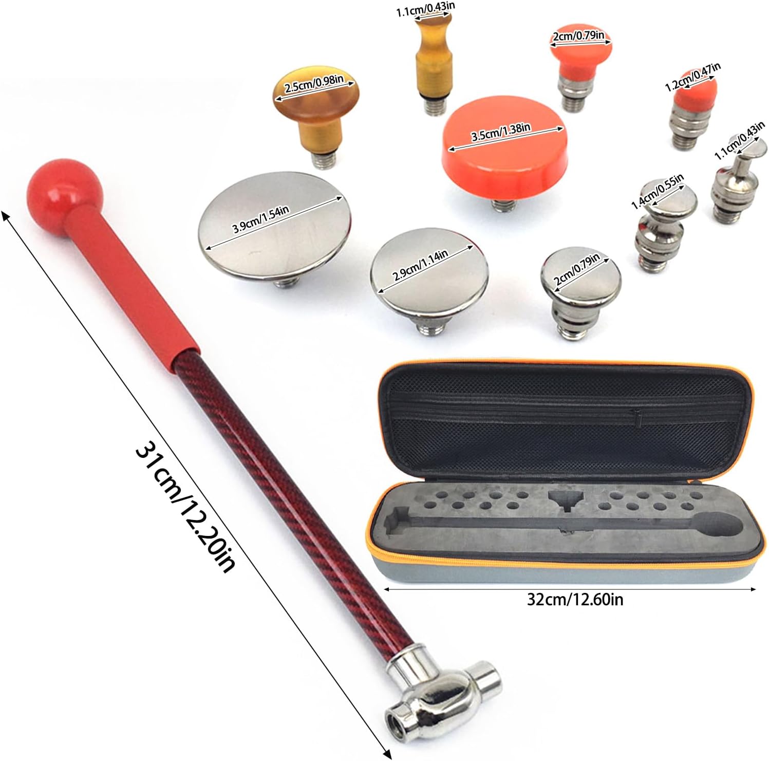 Rulbelok Professional Car Fixing Tool with Hammers & Assorted Heads for DIYer Repair Efficient Auto Repairing Solution Car Bodywork Tool