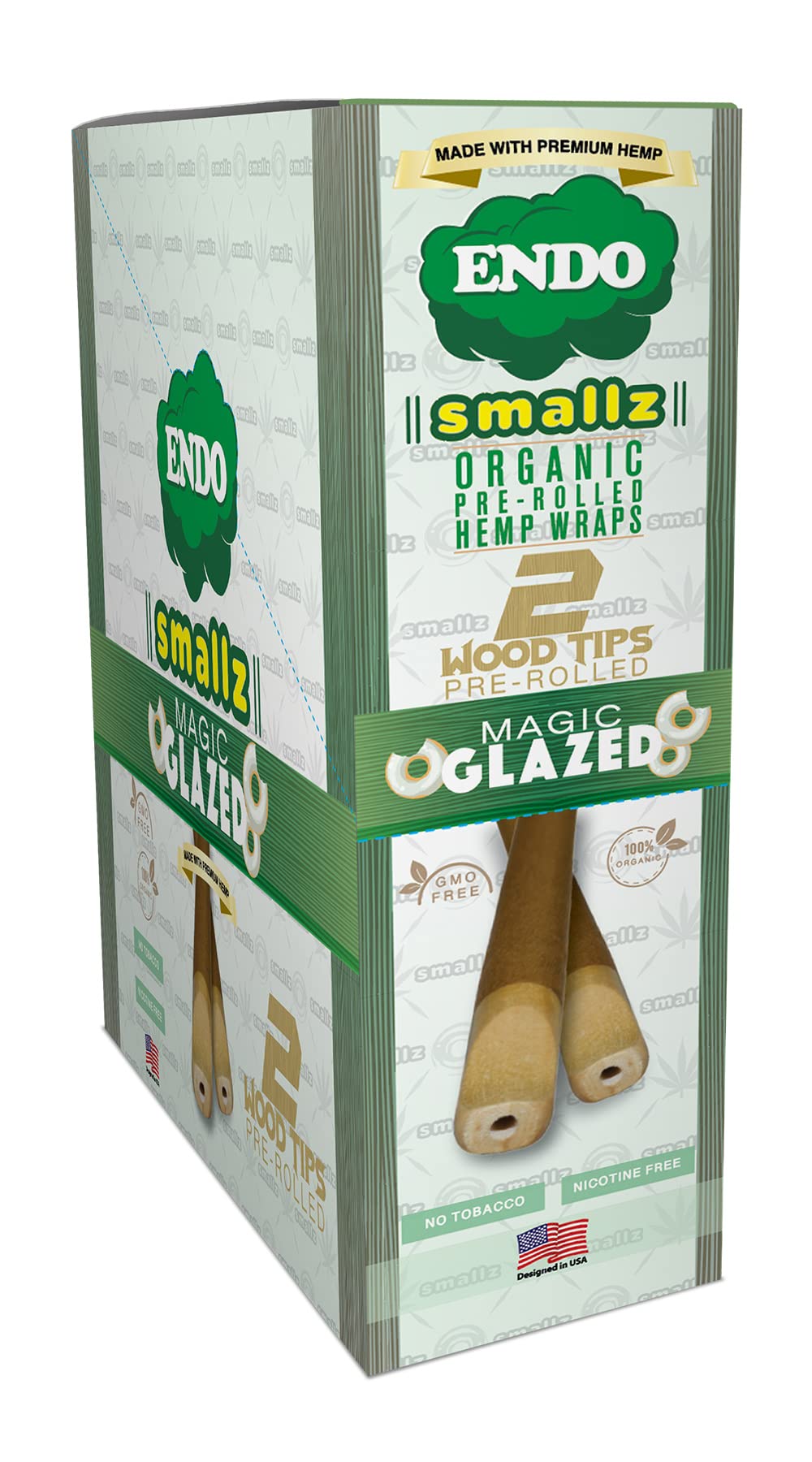 ENDO smallz - Organic Hemp Wraps - Sealed Box - Various Flavors - 30 (15 x 2) Hemp Wraps per Box