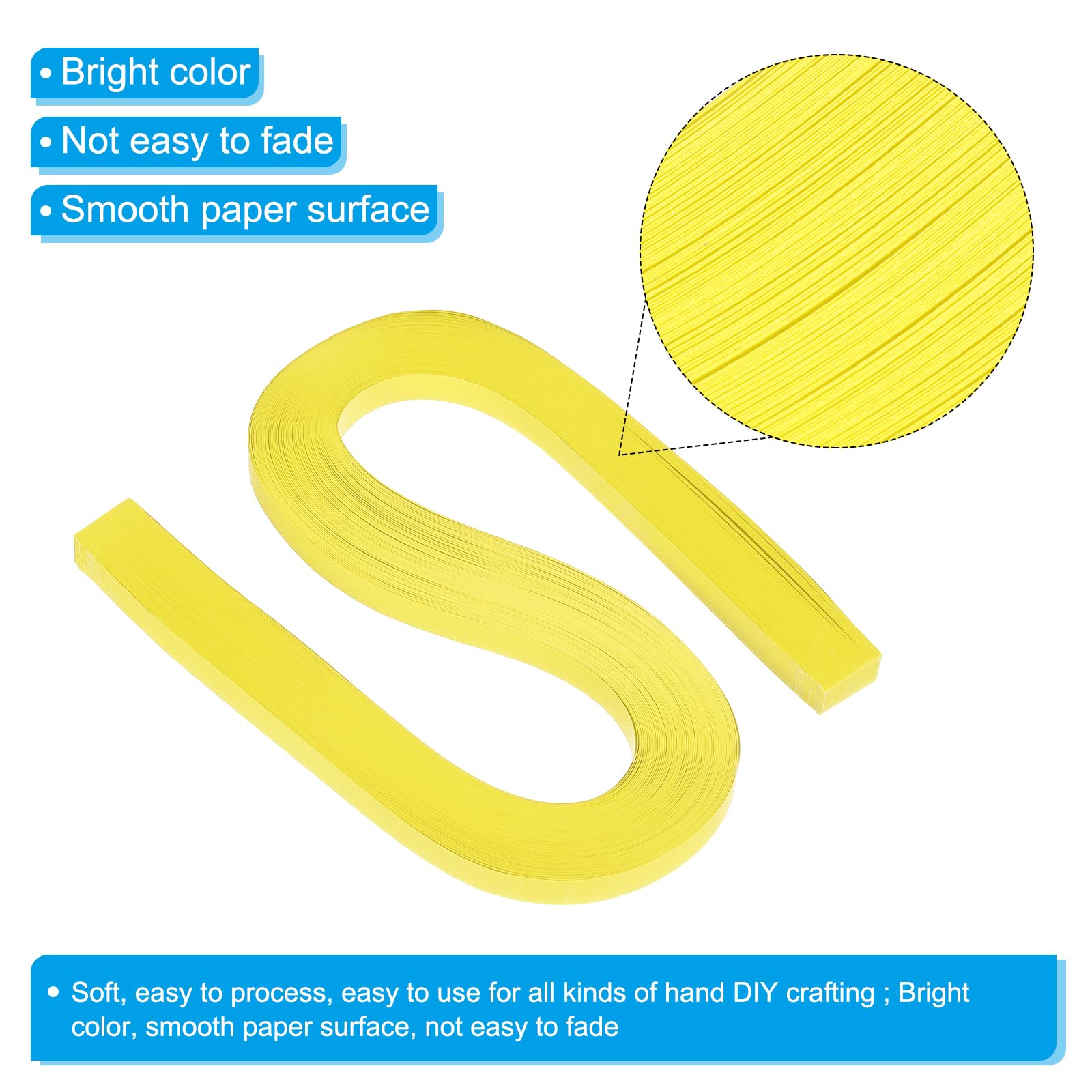 PATIKIL 240pcs Quilling Strips Paper 10mm(3/8") 54cm Origami Paper Quilling Strip for Art DIY Hand Craft Christmas Lemon Yellow - Image 3